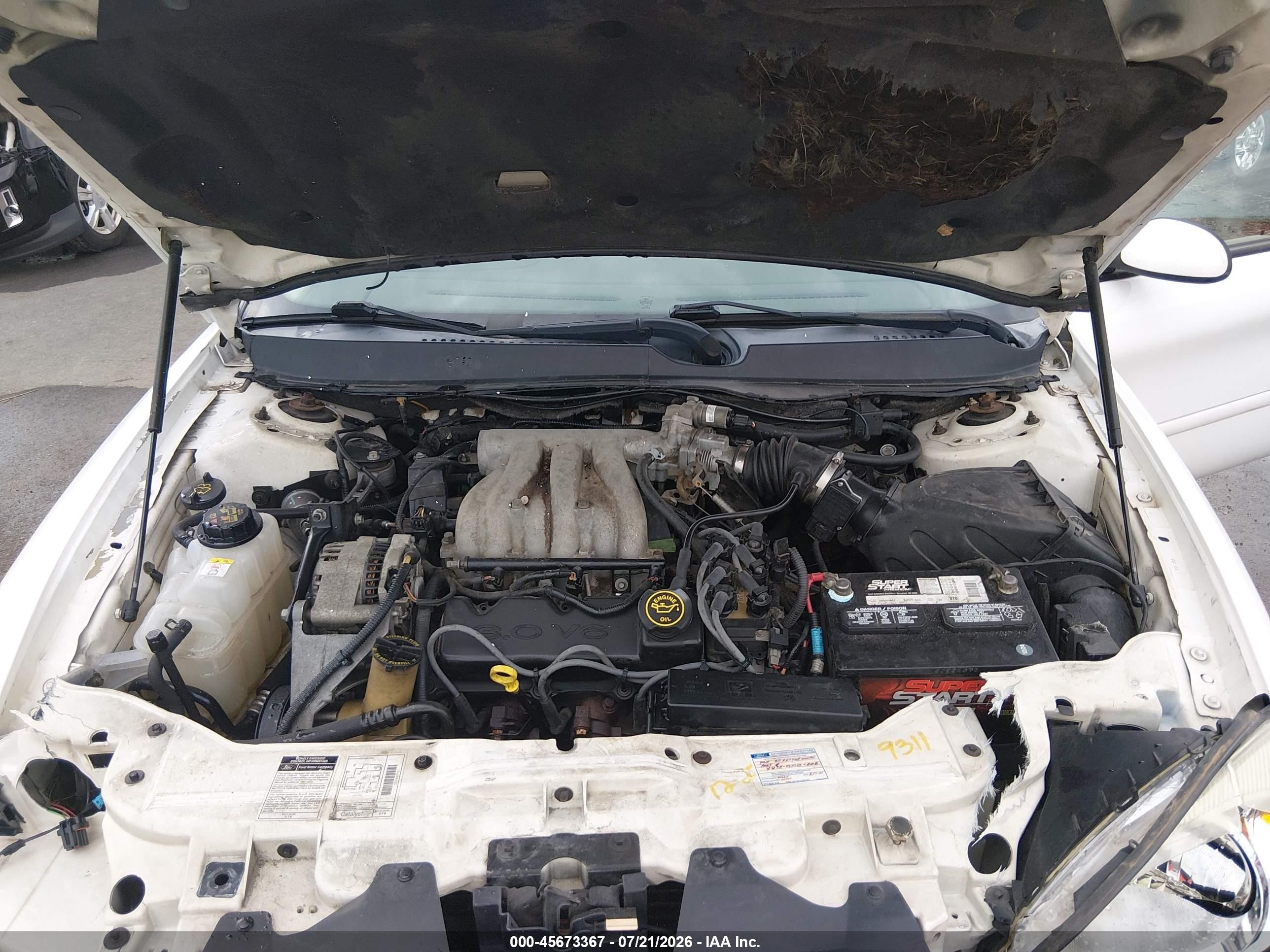 2000 Ford Taurus Ses White vin: 1FAFP5523YG134877