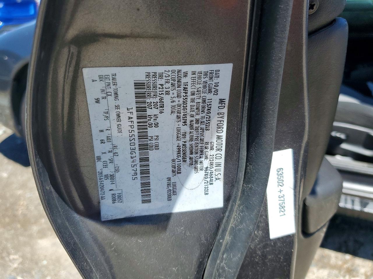 2003 Ford Taurus Ses Gray vin: 1FAFP55S03G145795