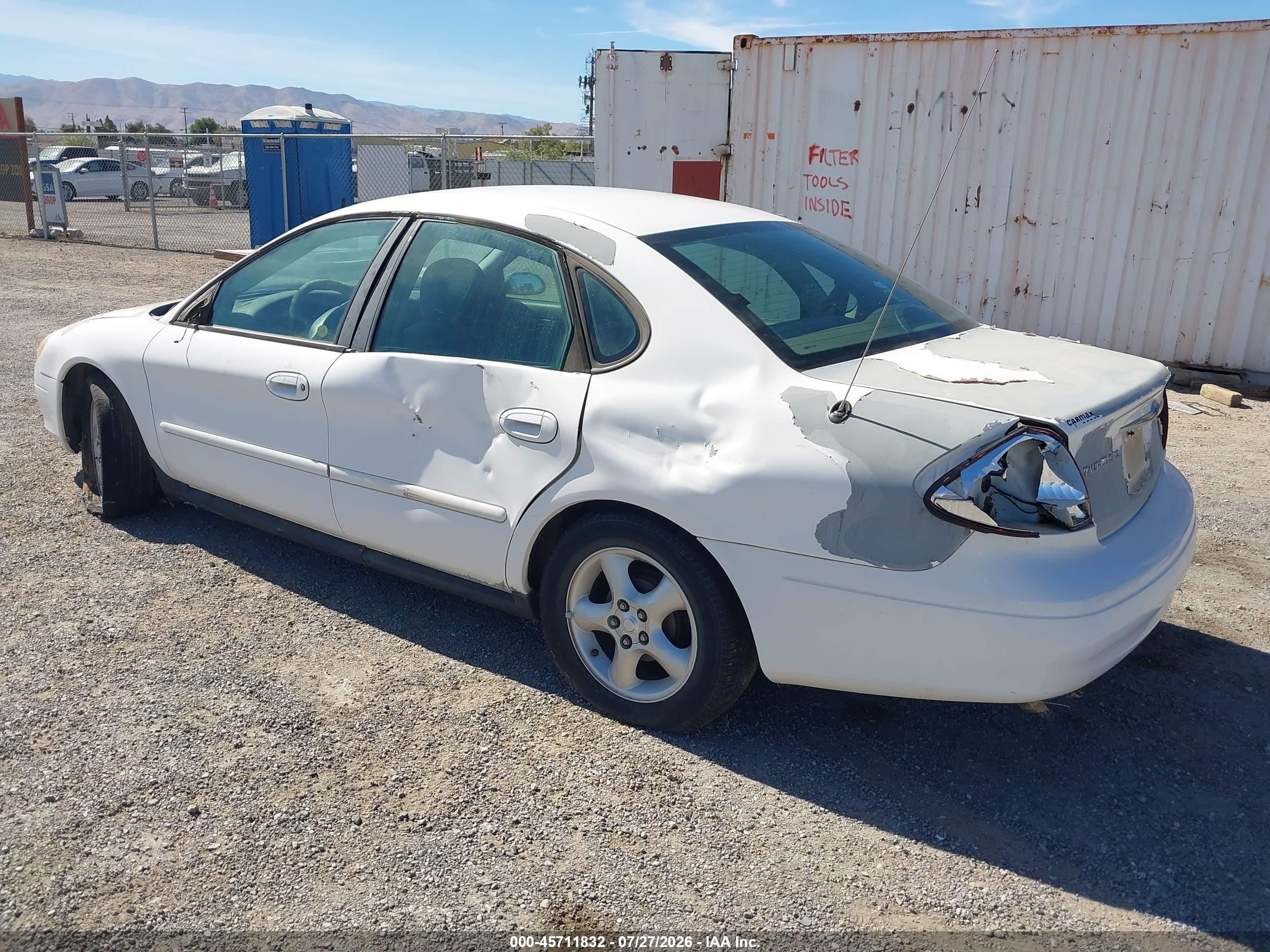 2001 Ford Taurus Ses White vin: 1FAFP55U01G114917