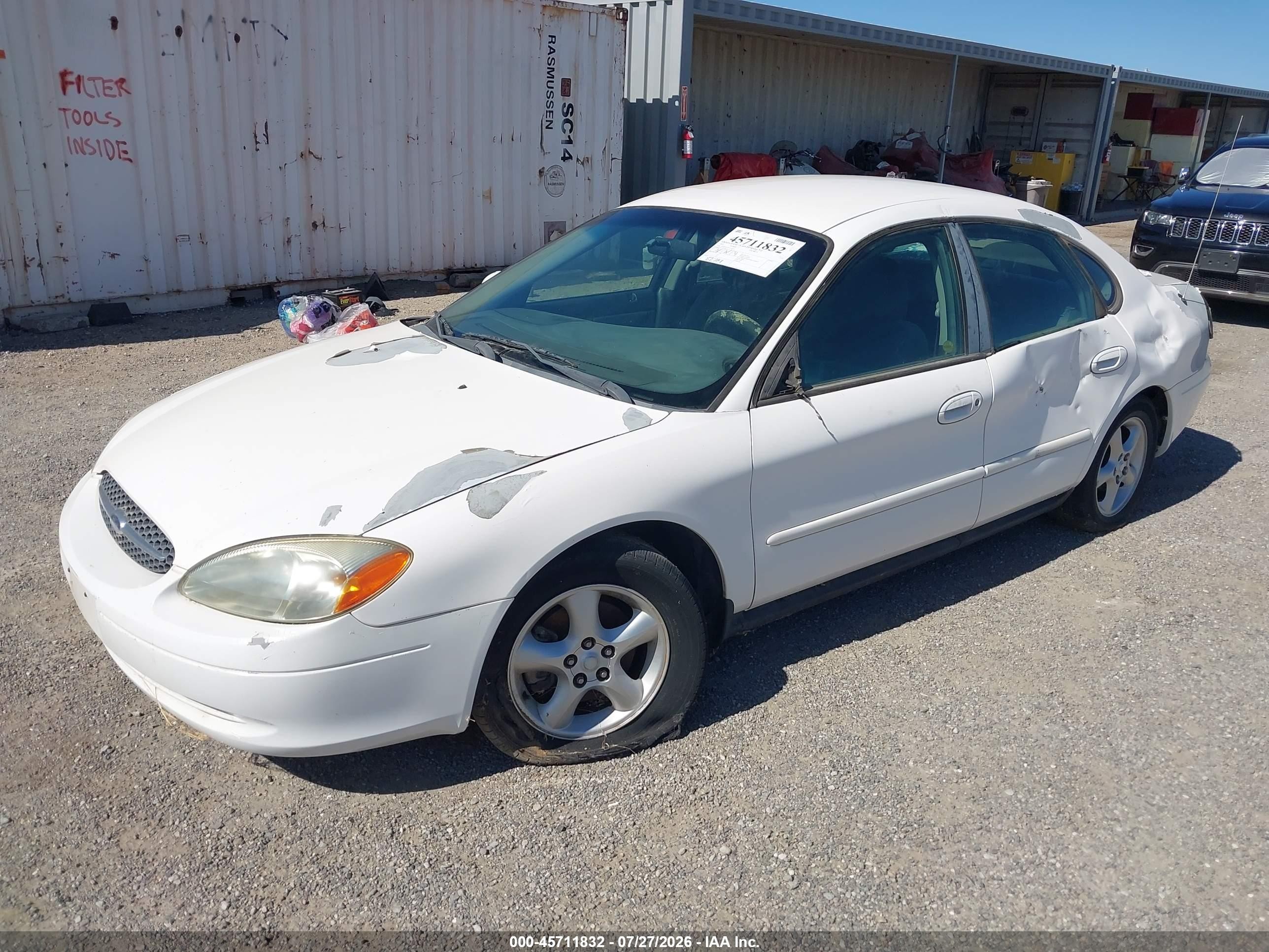 2001 Ford Taurus Ses White vin: 1FAFP55U01G114917