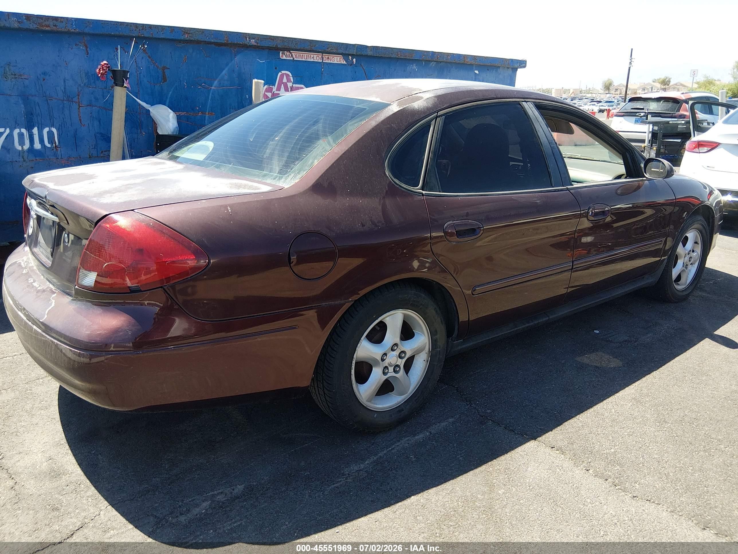 2001 Ford Taurus Ses Бордовый vin: 1FAFP55U21G267430