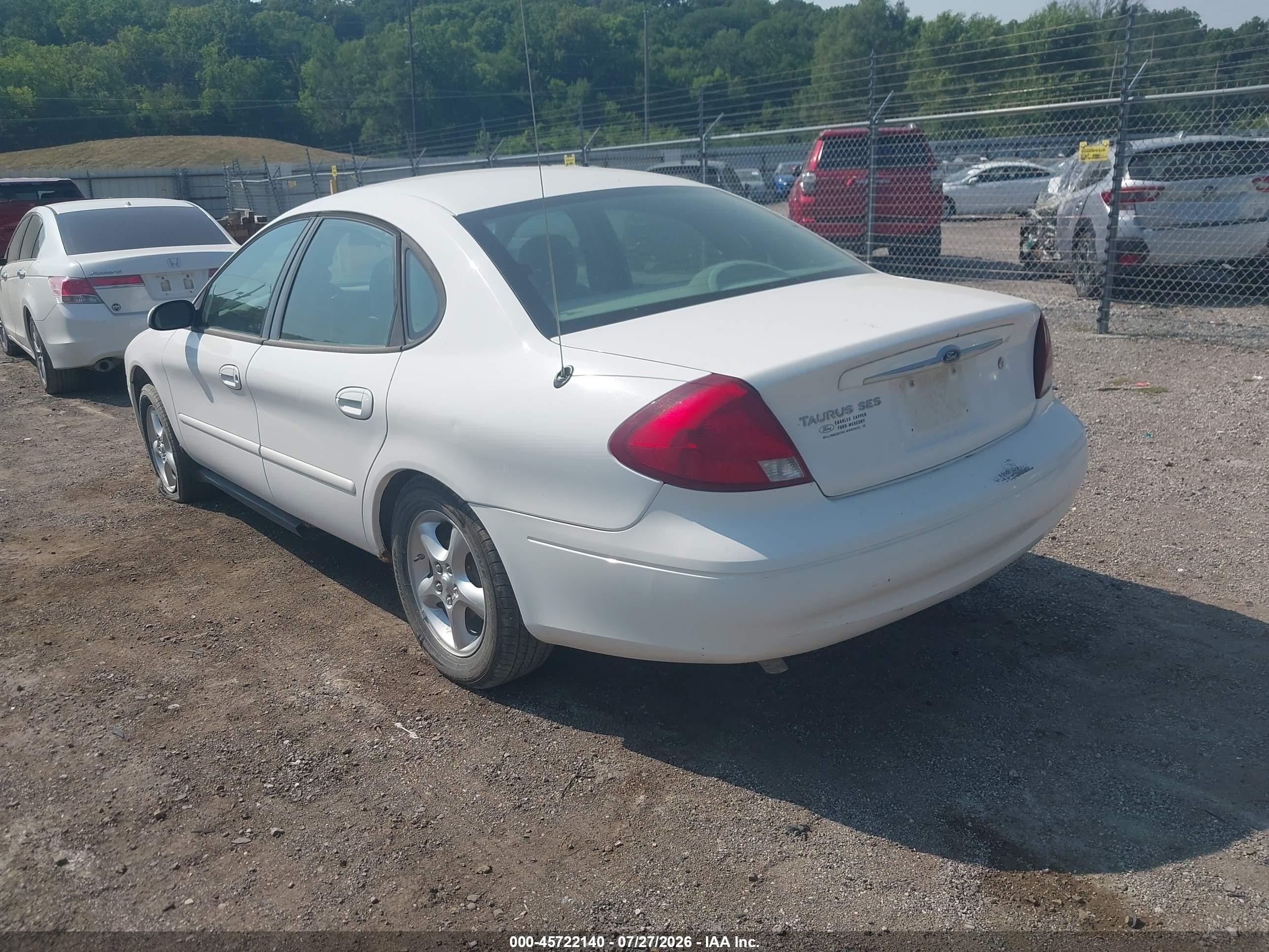 2001 Ford Taurus Ses White vin: 1FAFP55U41G210470
