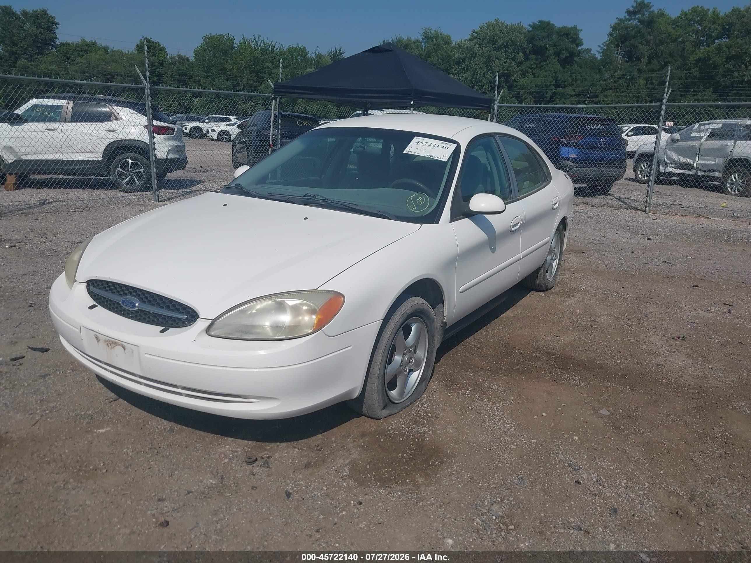 2001 Ford Taurus Ses White vin: 1FAFP55U41G210470
