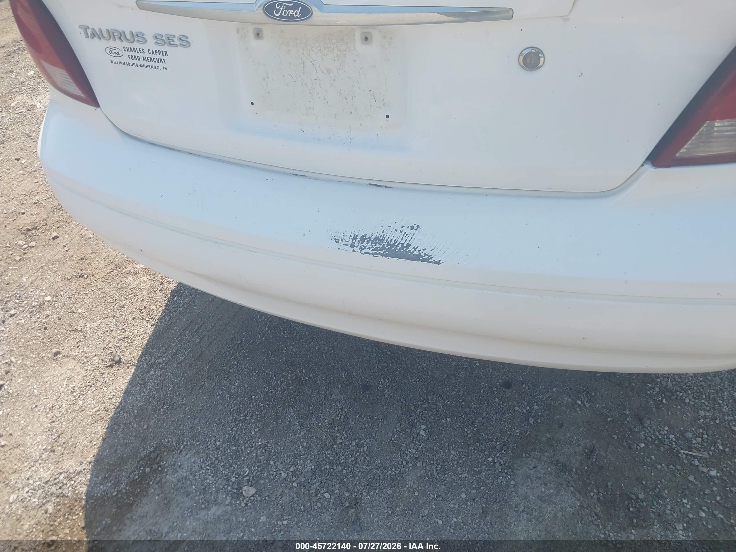 2001 Ford Taurus Ses White vin: 1FAFP55U41G210470