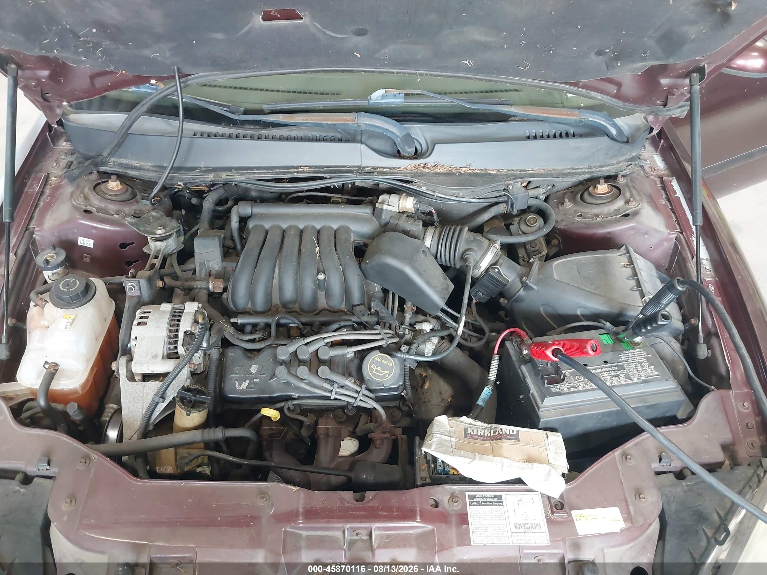 2001 Ford Taurus Ses Бордовый vin: 1FAFP55U91A165223