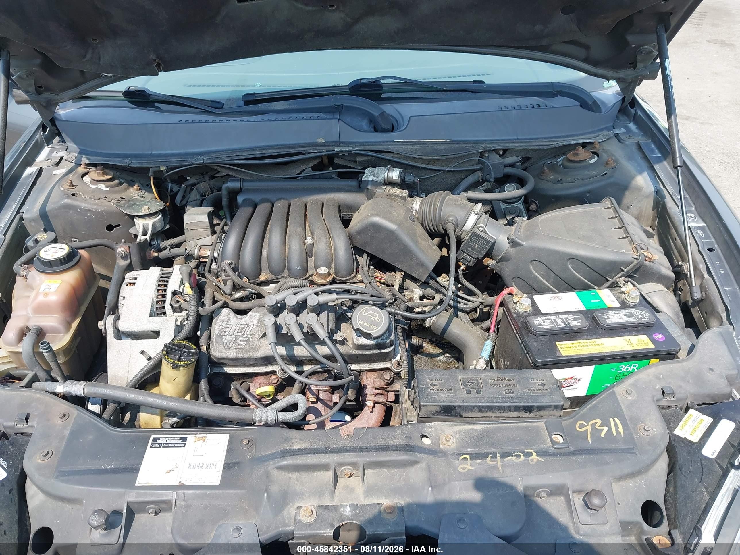 2002 Ford Taurus Ses Deluxe/ses Standard Gray vin: 1FAFP55UX2G183891