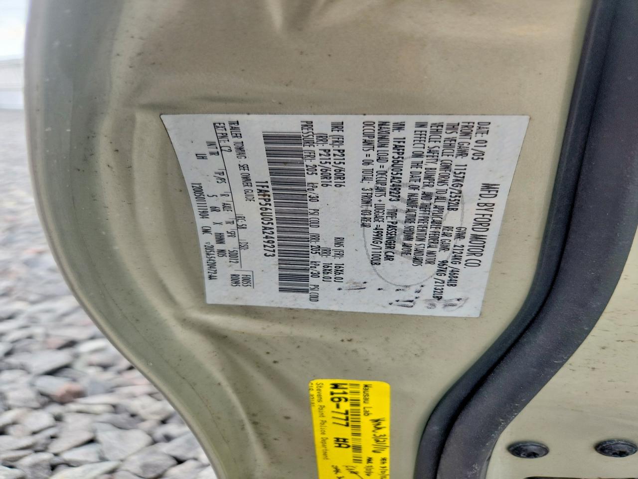 2005 Ford Taurus Sel Gray vin: 1FAFP56U05A249273