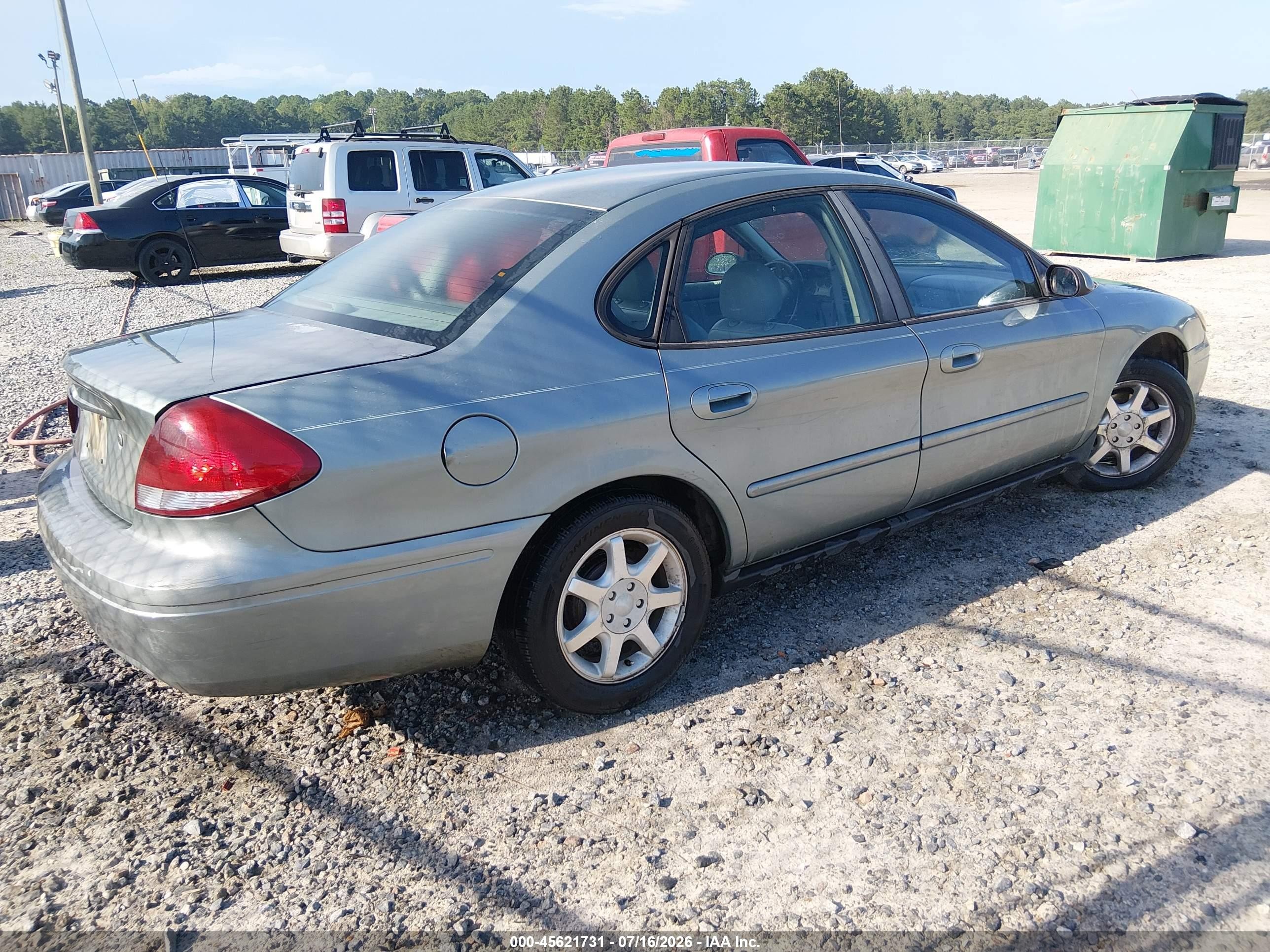 2006 Ford Taurus Sel Зеленый vin: 1FAFP56U26A165165