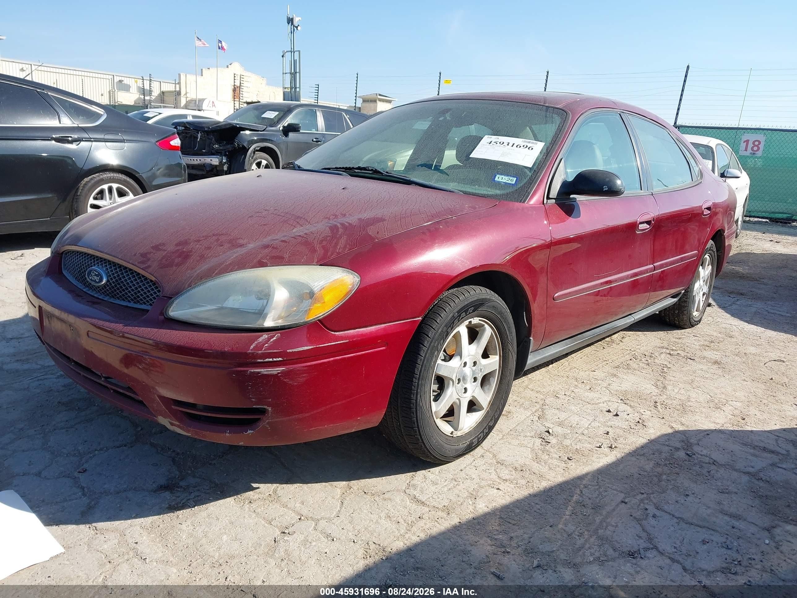 2007 Ford Taurus Sel Maroon vin: 1FAFP56U27A116047
