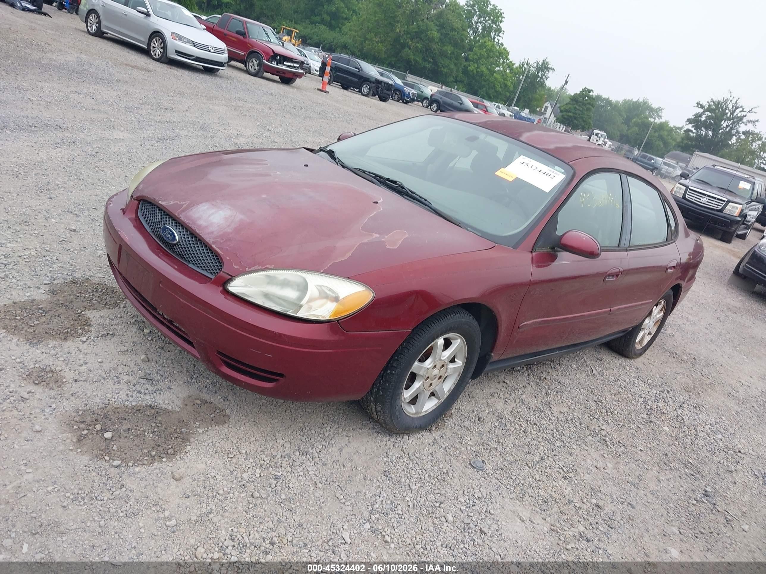 2006 Ford Taurus Sel Red vin: 1FAFP56U46A173235
