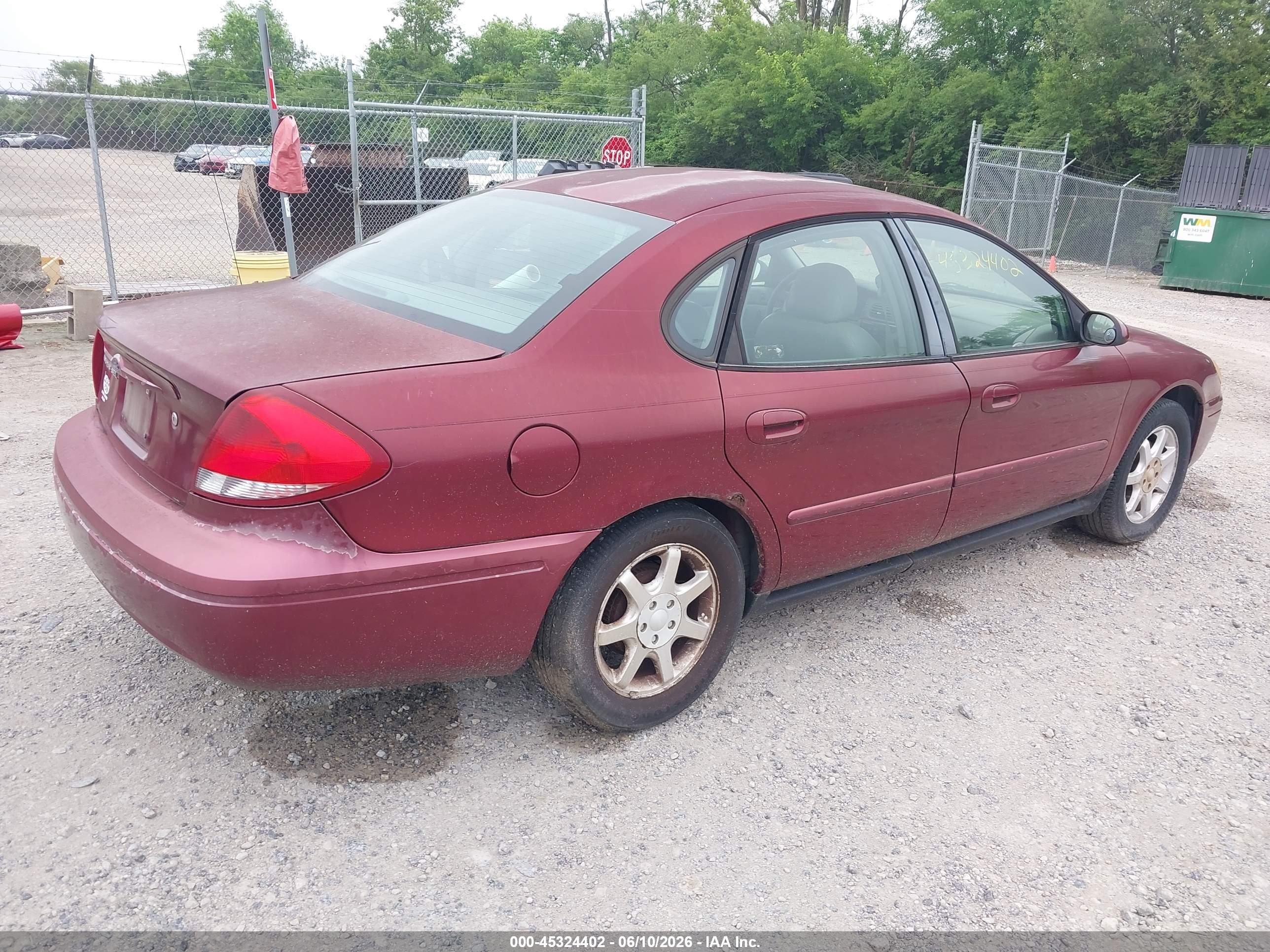 2006 Ford Taurus Sel Red vin: 1FAFP56U46A173235