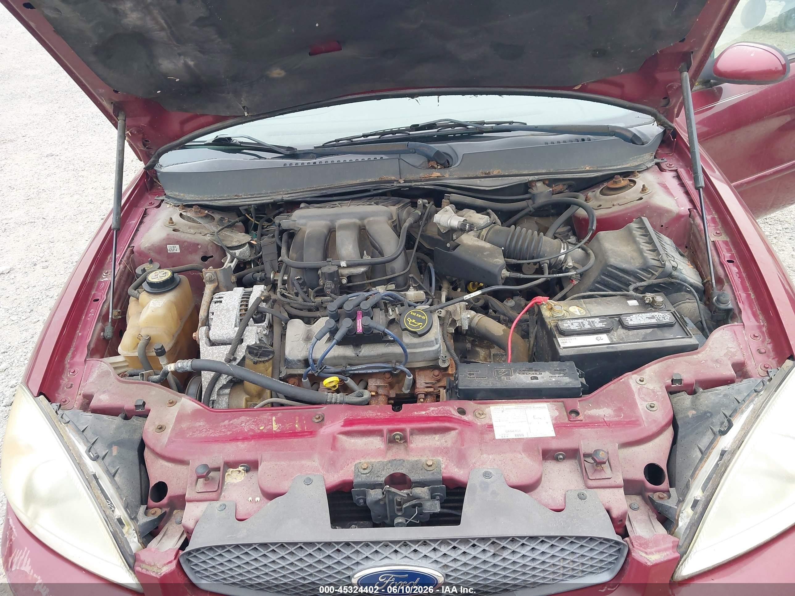 2006 Ford Taurus Sel Red vin: 1FAFP56U46A173235