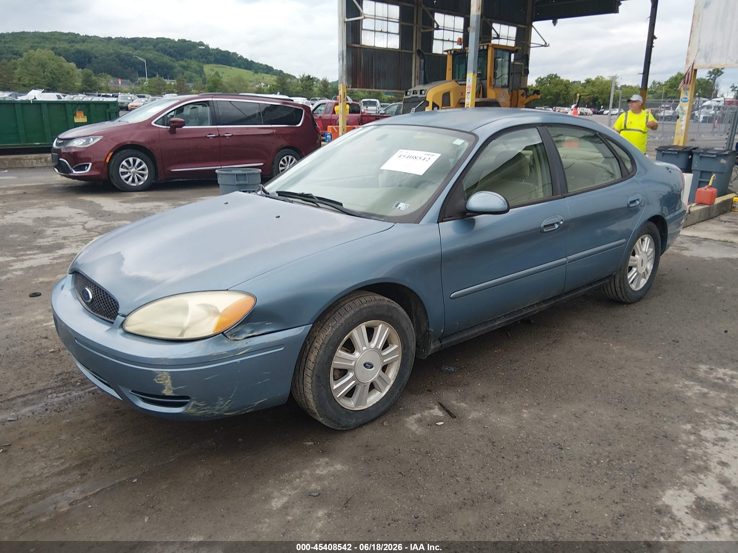 2007 Ford Taurus Sel Light Blue vin: 1FAFP56U77A195196