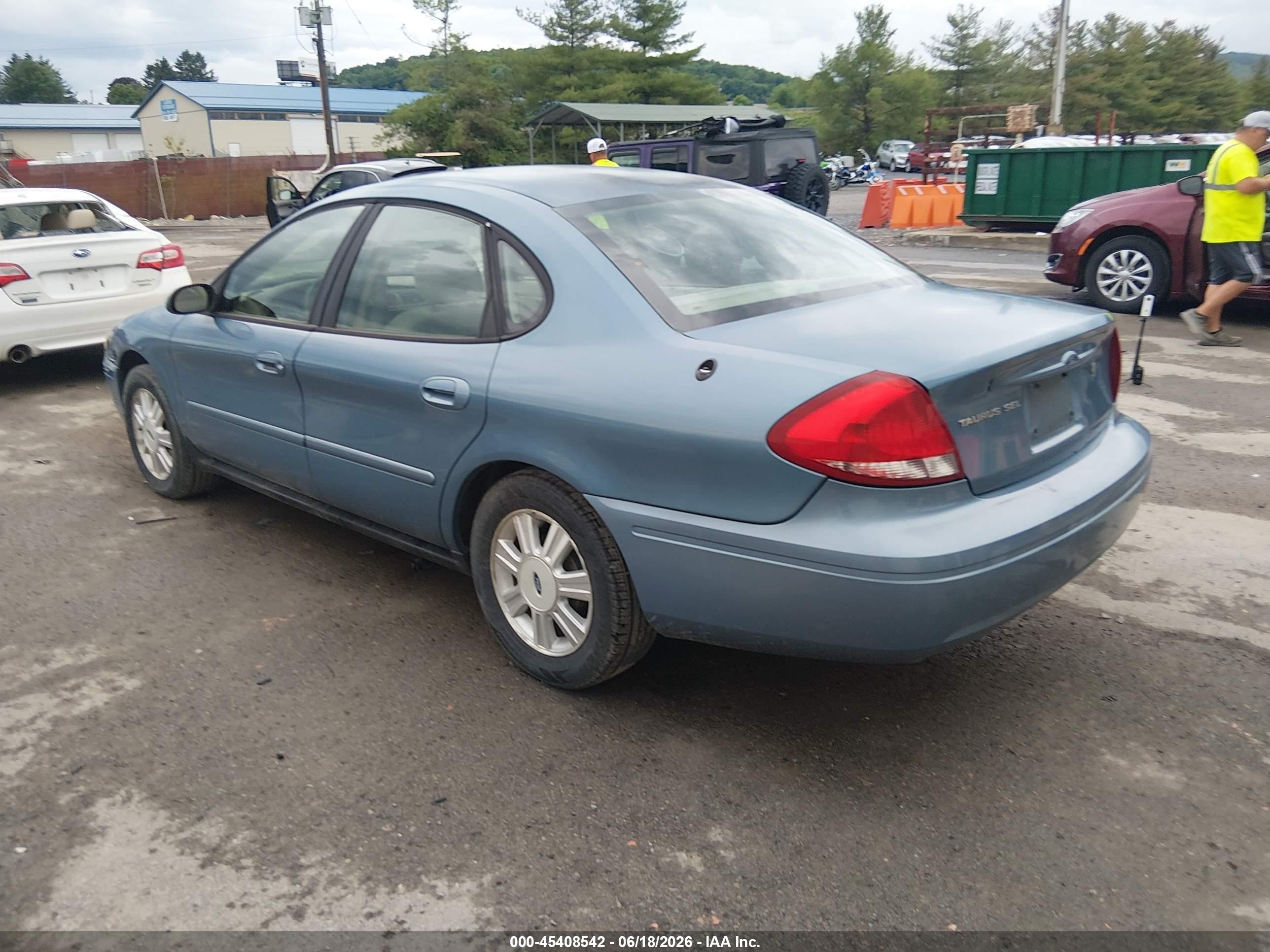 2007 Ford Taurus Sel Light Blue vin: 1FAFP56U77A195196