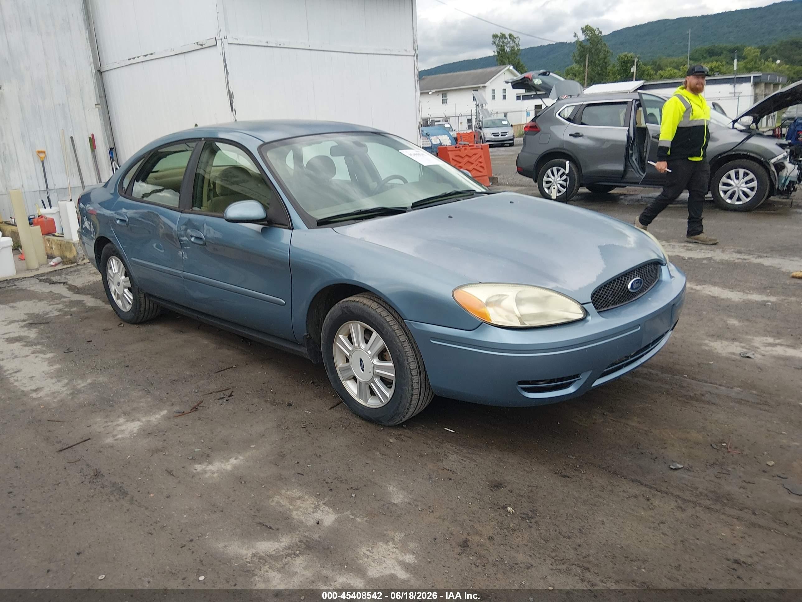 2007 Ford Taurus Sel Light Blue vin: 1FAFP56U77A195196