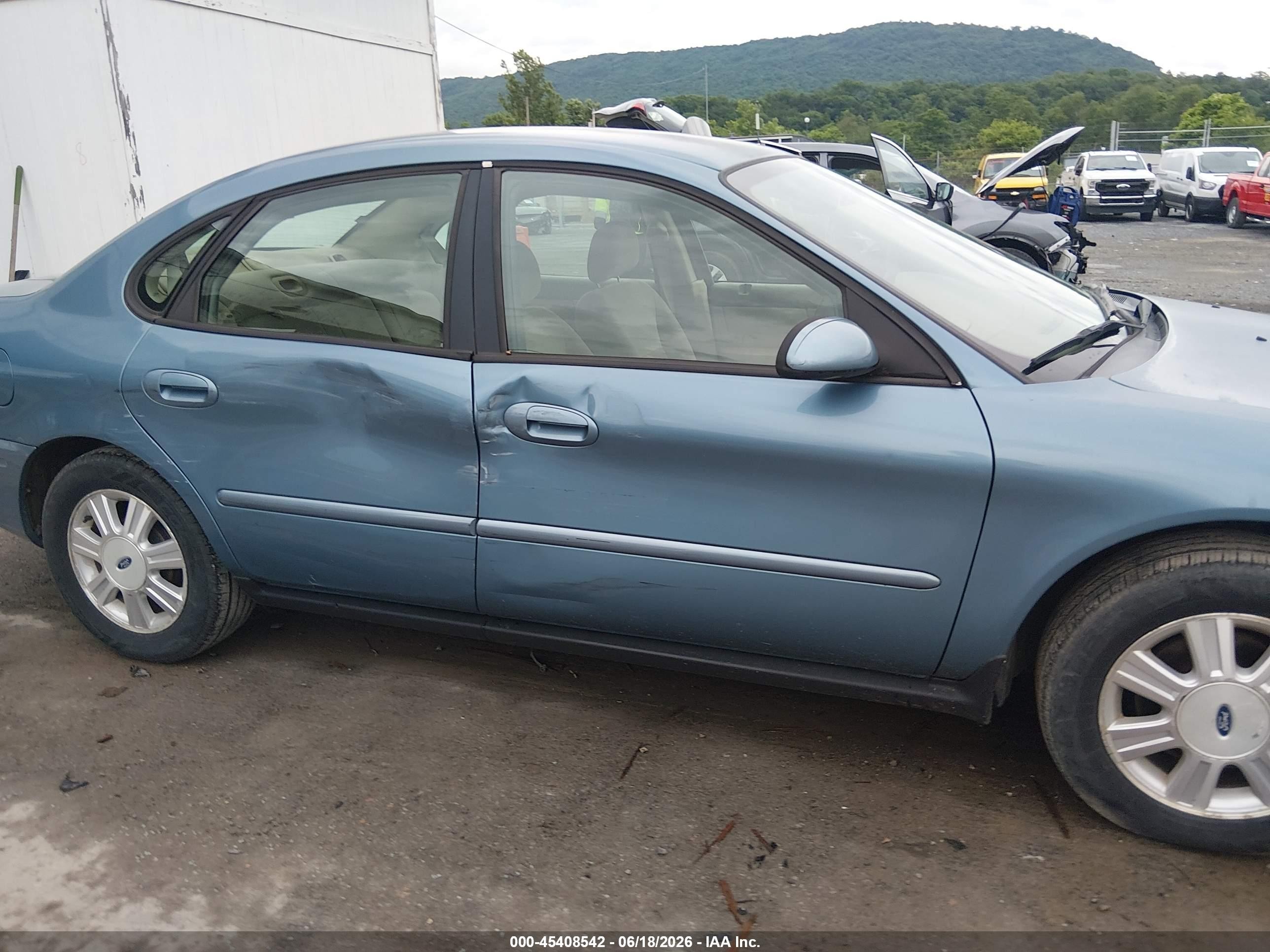 2007 Ford Taurus Sel Light Blue vin: 1FAFP56U77A195196