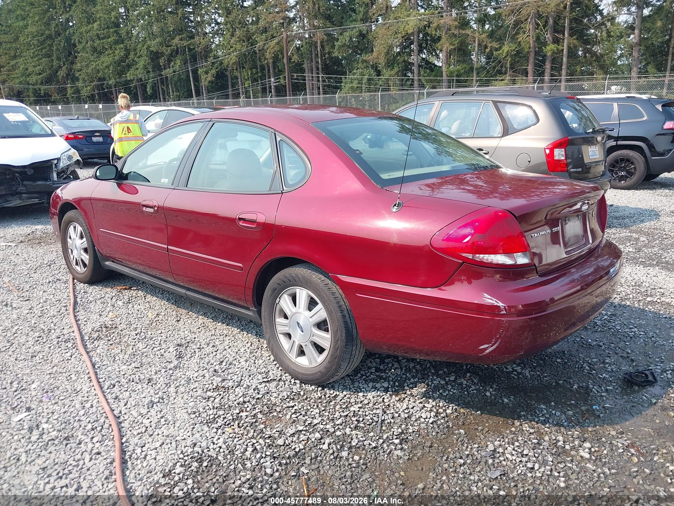 2007 Ford Taurus Sel Red vin: 1FAFP56U87A141048