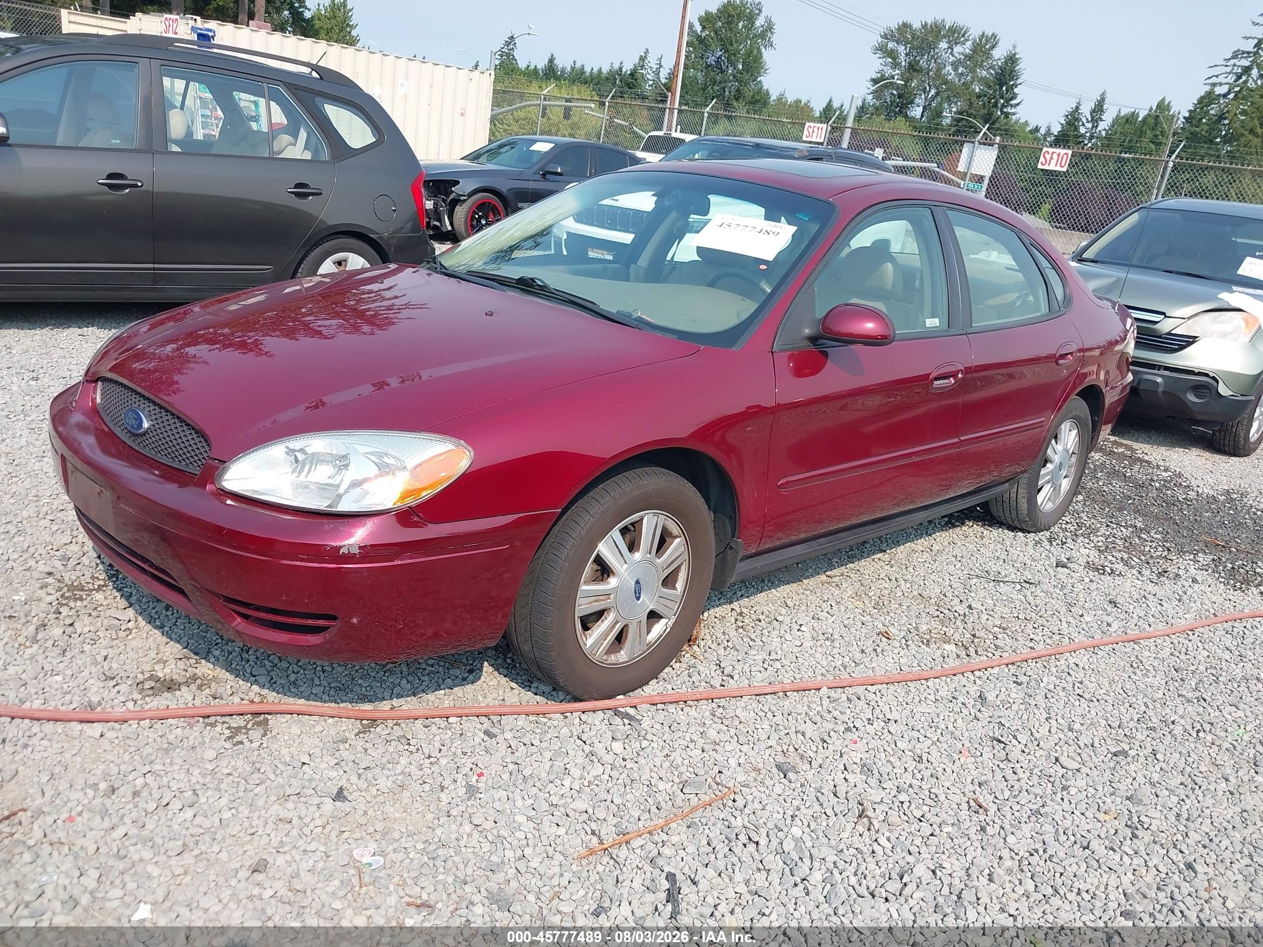 2007 Ford Taurus Sel Red vin: 1FAFP56U87A141048