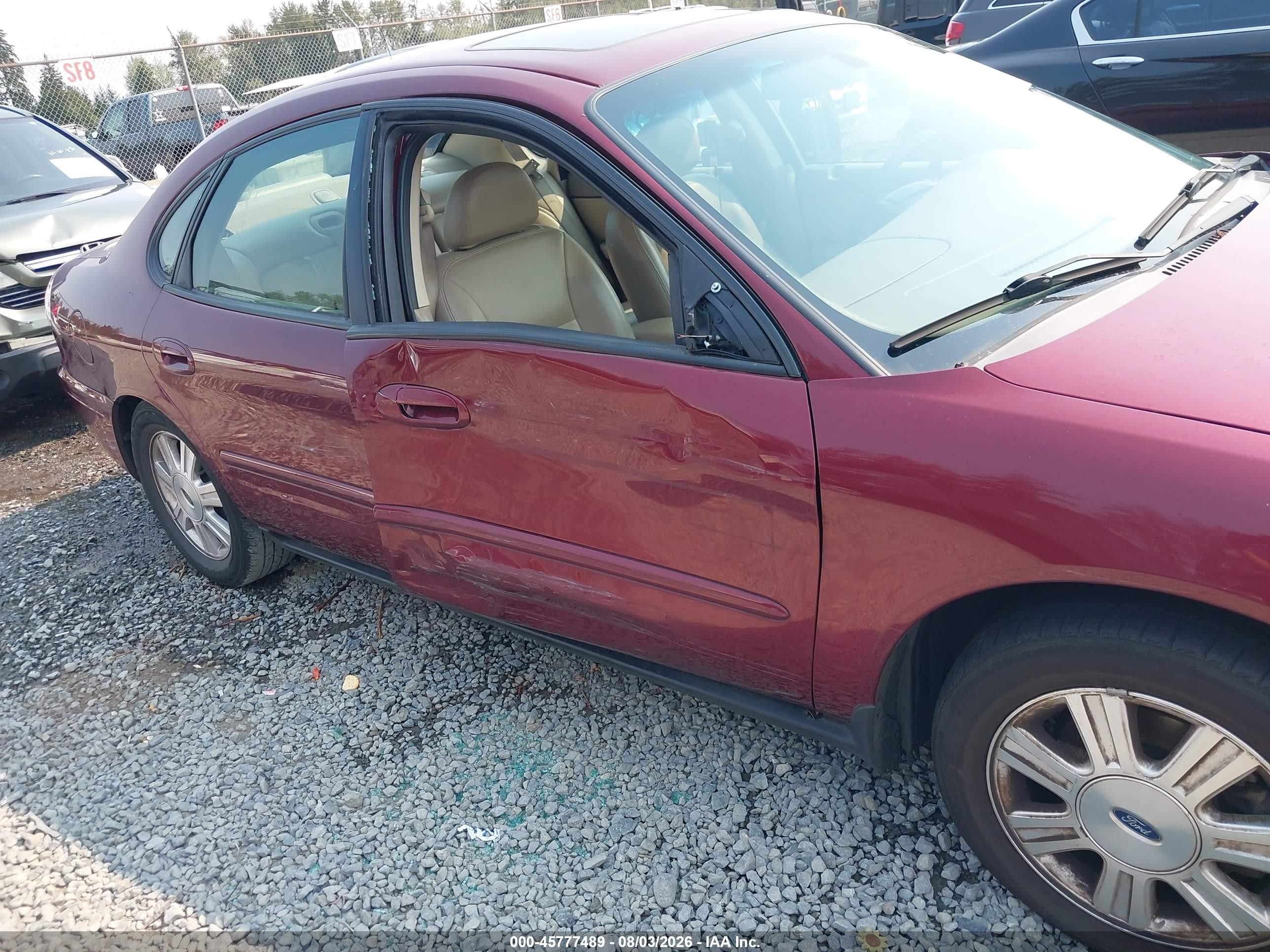 2007 Ford Taurus Sel Red vin: 1FAFP56U87A141048