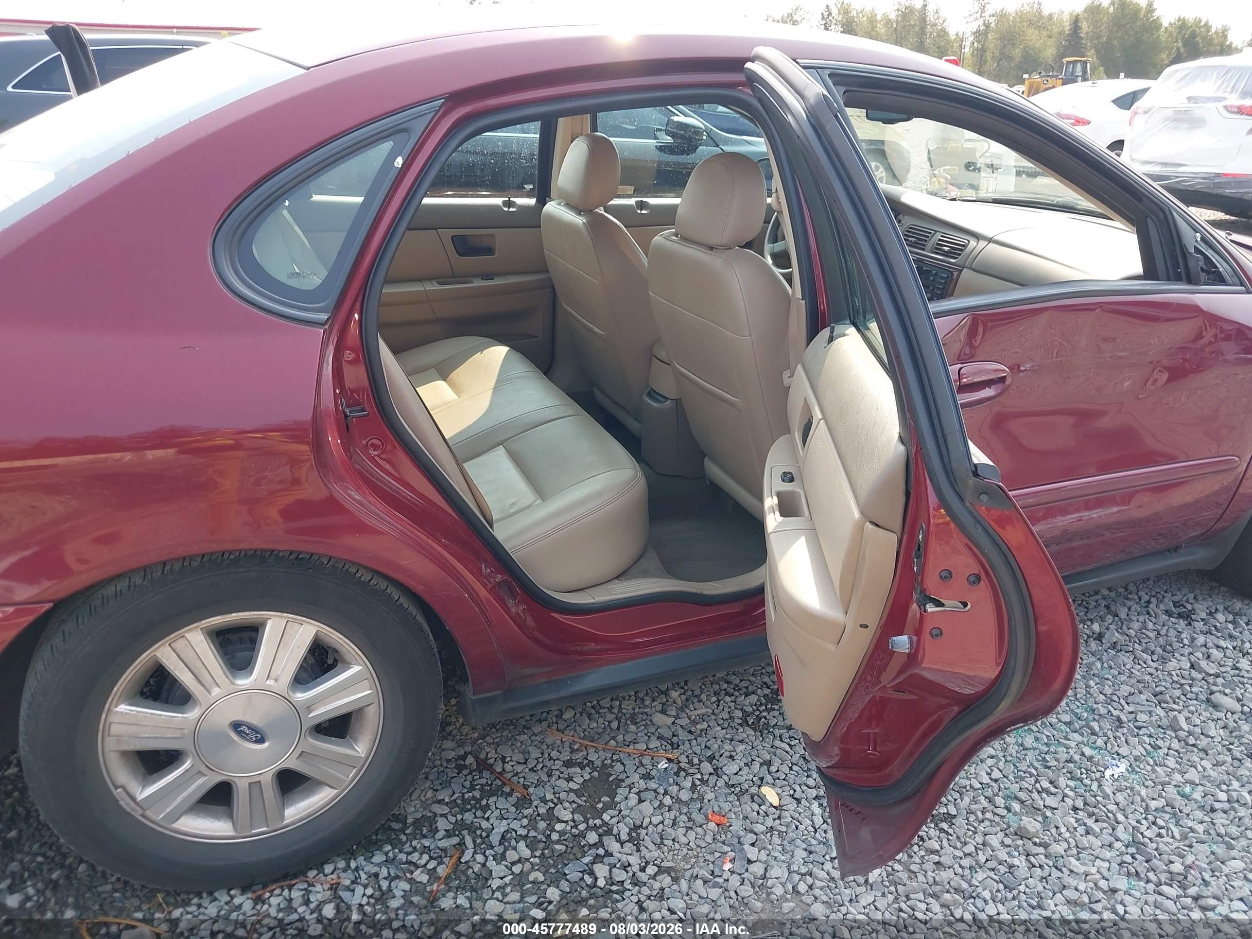 2007 Ford Taurus Sel Red vin: 1FAFP56U87A141048