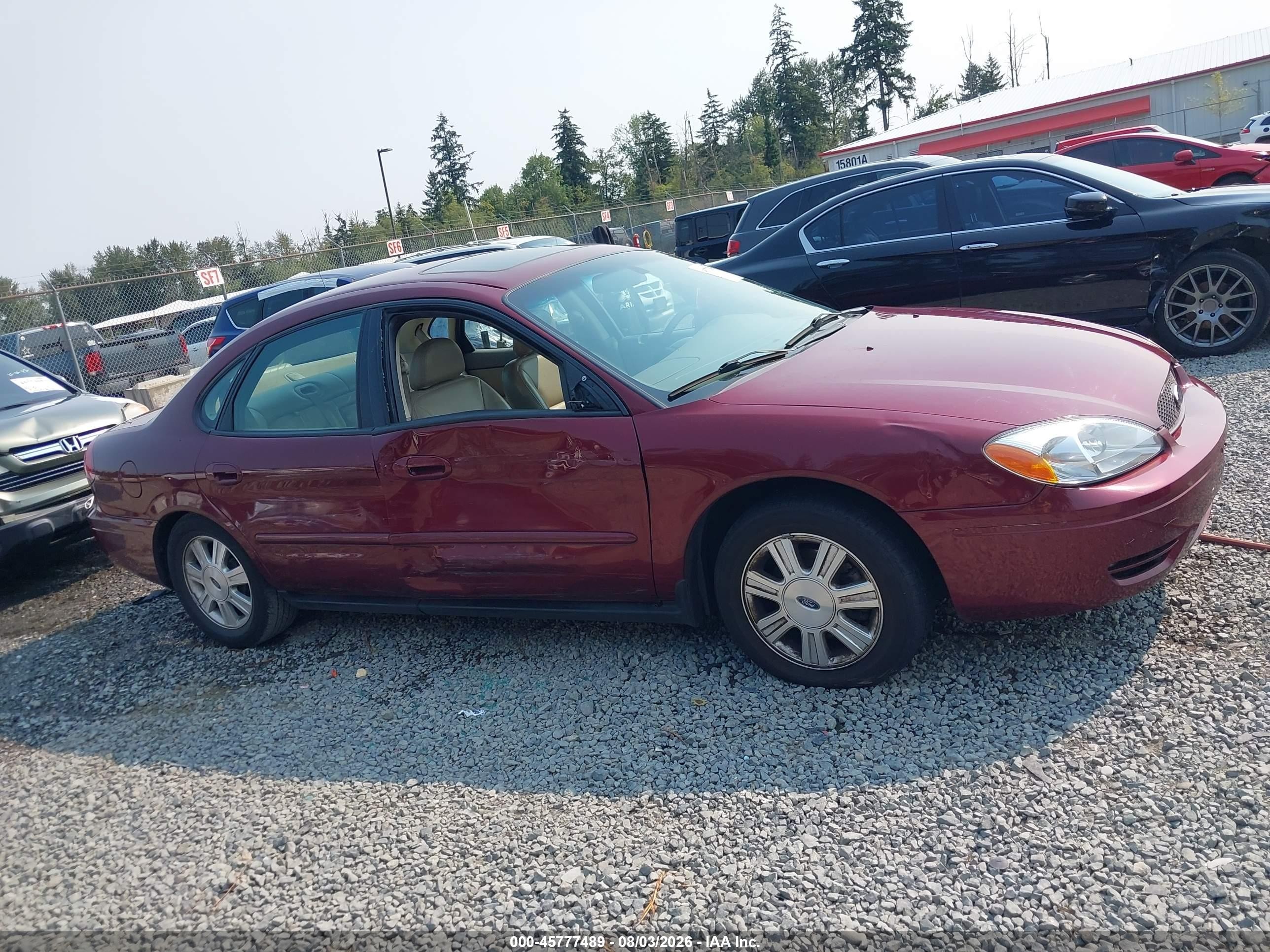 2007 Ford Taurus Sel Red vin: 1FAFP56U87A141048