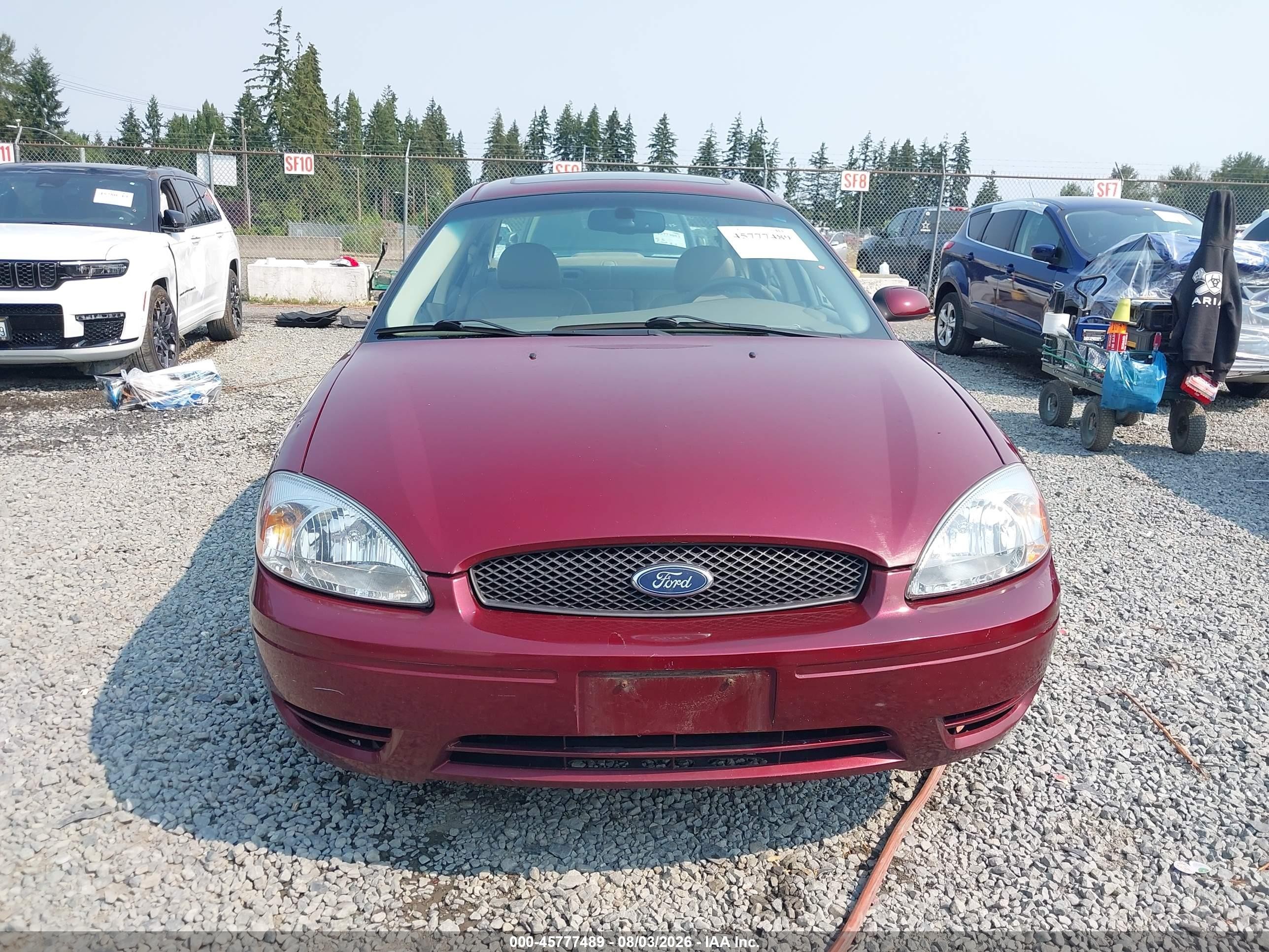 2007 Ford Taurus Sel Red vin: 1FAFP56U87A141048