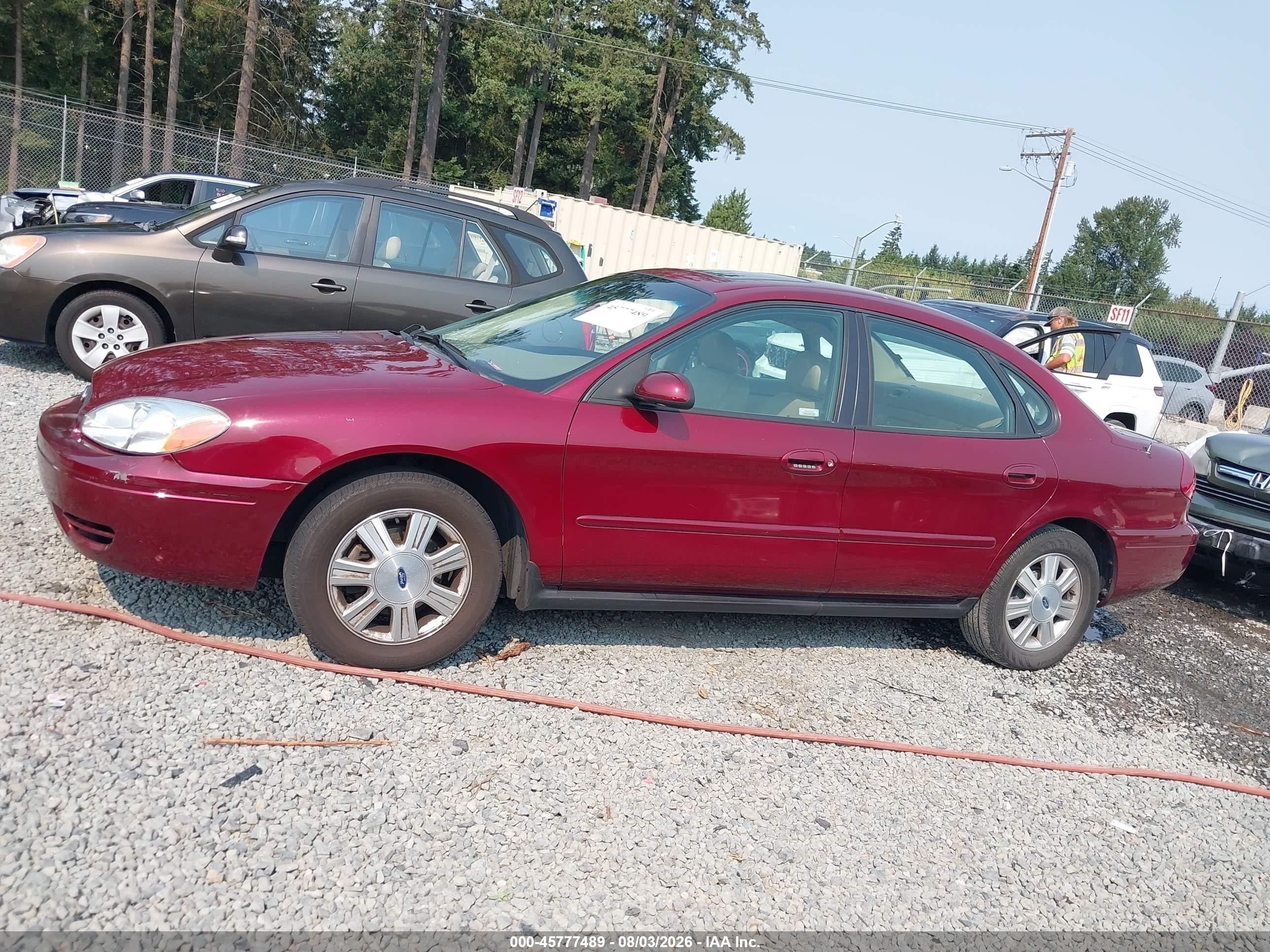 2007 Ford Taurus Sel Red vin: 1FAFP56U87A141048