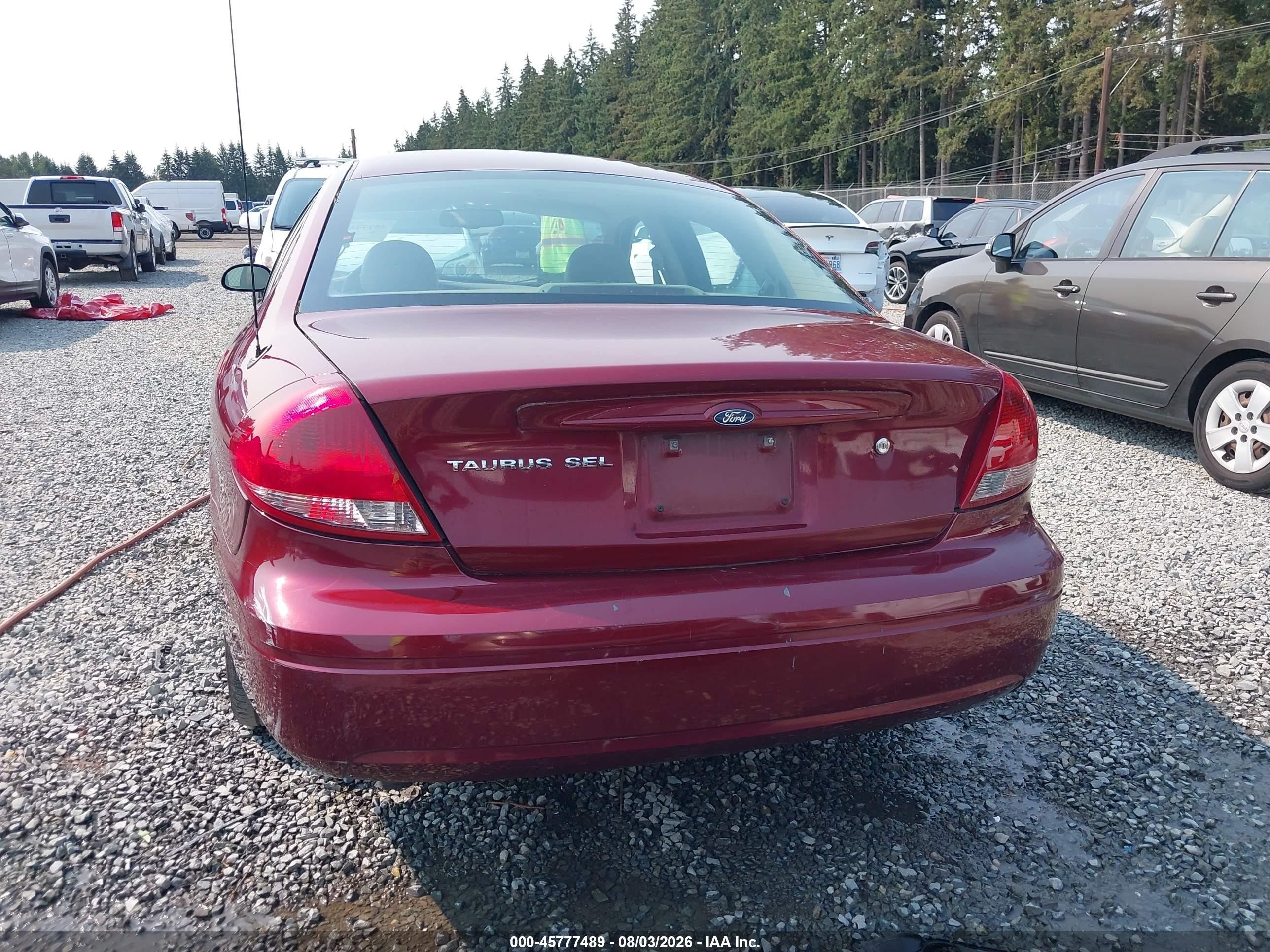 2007 Ford Taurus Sel Red vin: 1FAFP56U87A141048
