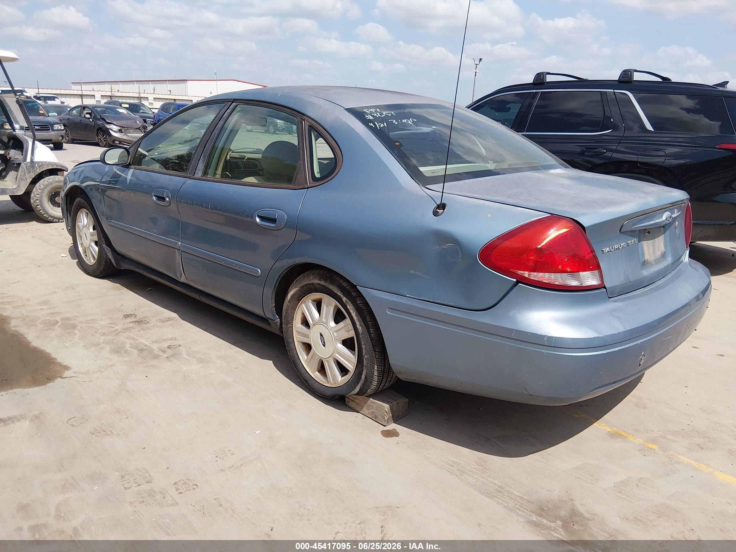 2007 Ford Taurus Sel Light Blue vin: 1FAFP56U97A180389