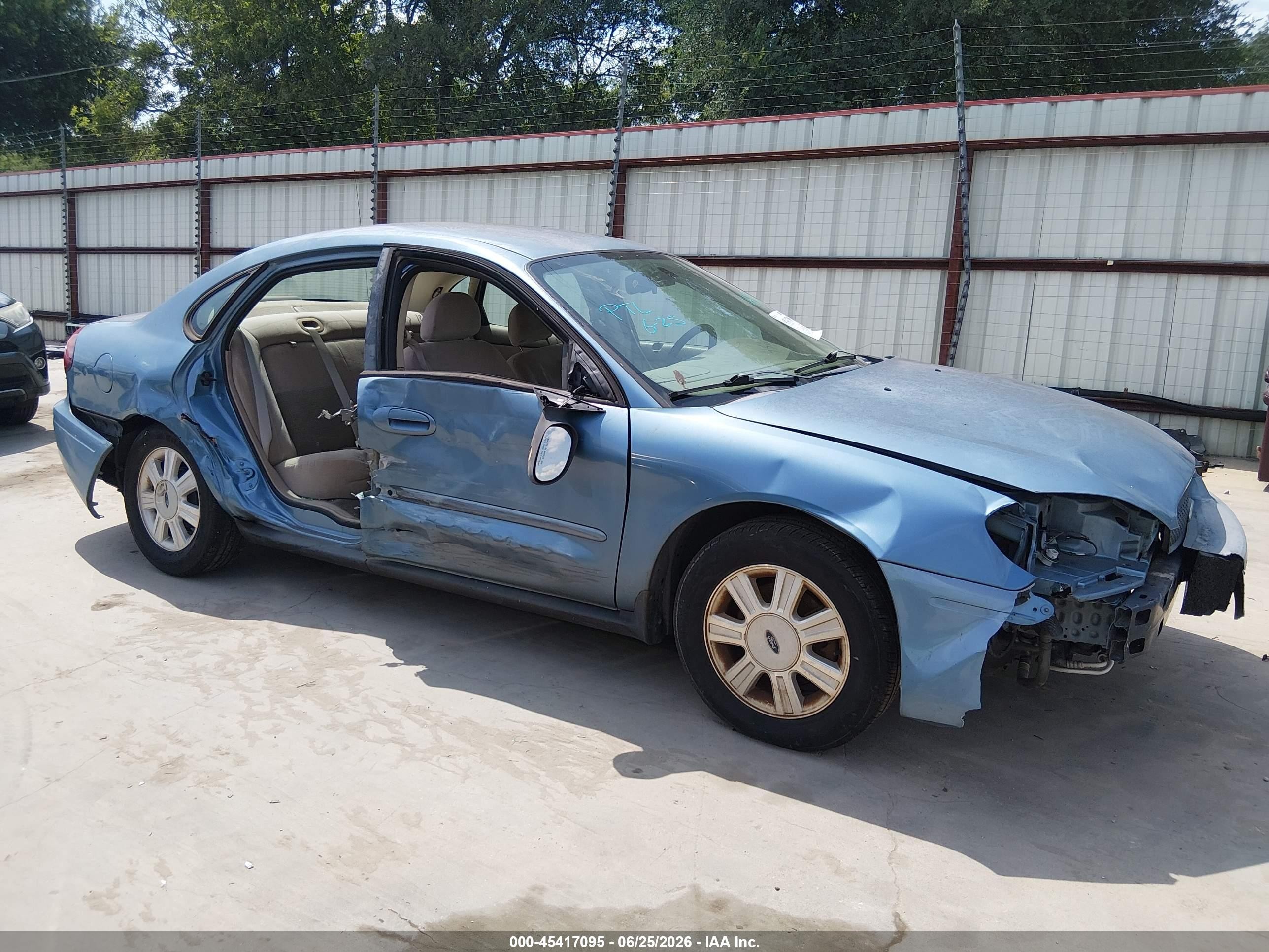2007 Ford Taurus Sel Light Blue vin: 1FAFP56U97A180389