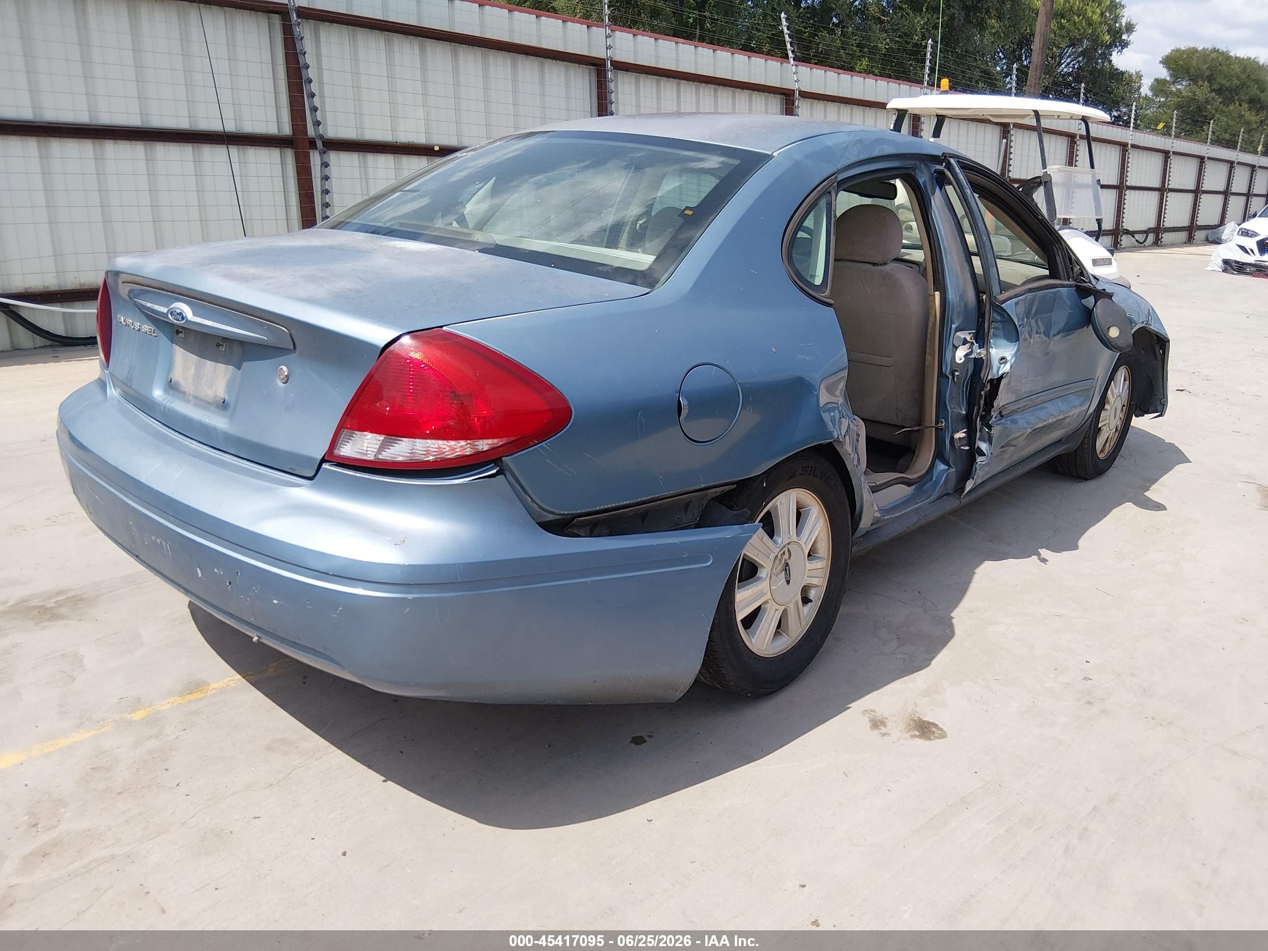 2007 Ford Taurus Sel Light Blue vin: 1FAFP56U97A180389
