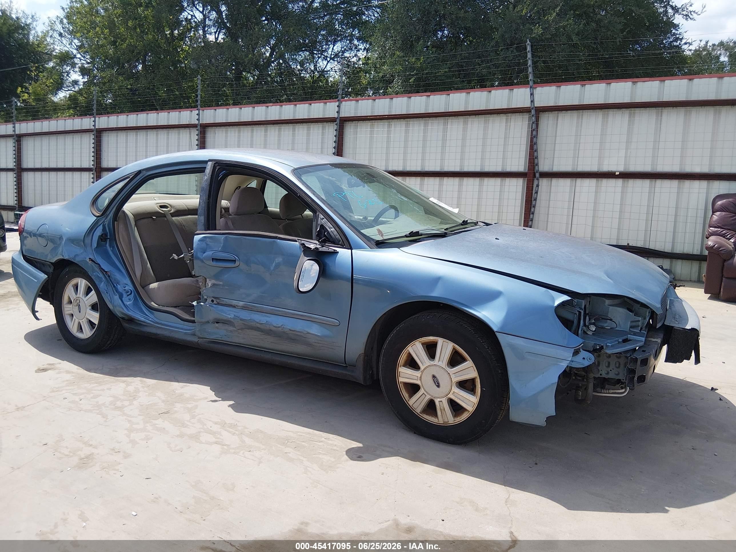 2007 Ford Taurus Sel Light Blue vin: 1FAFP56U97A180389