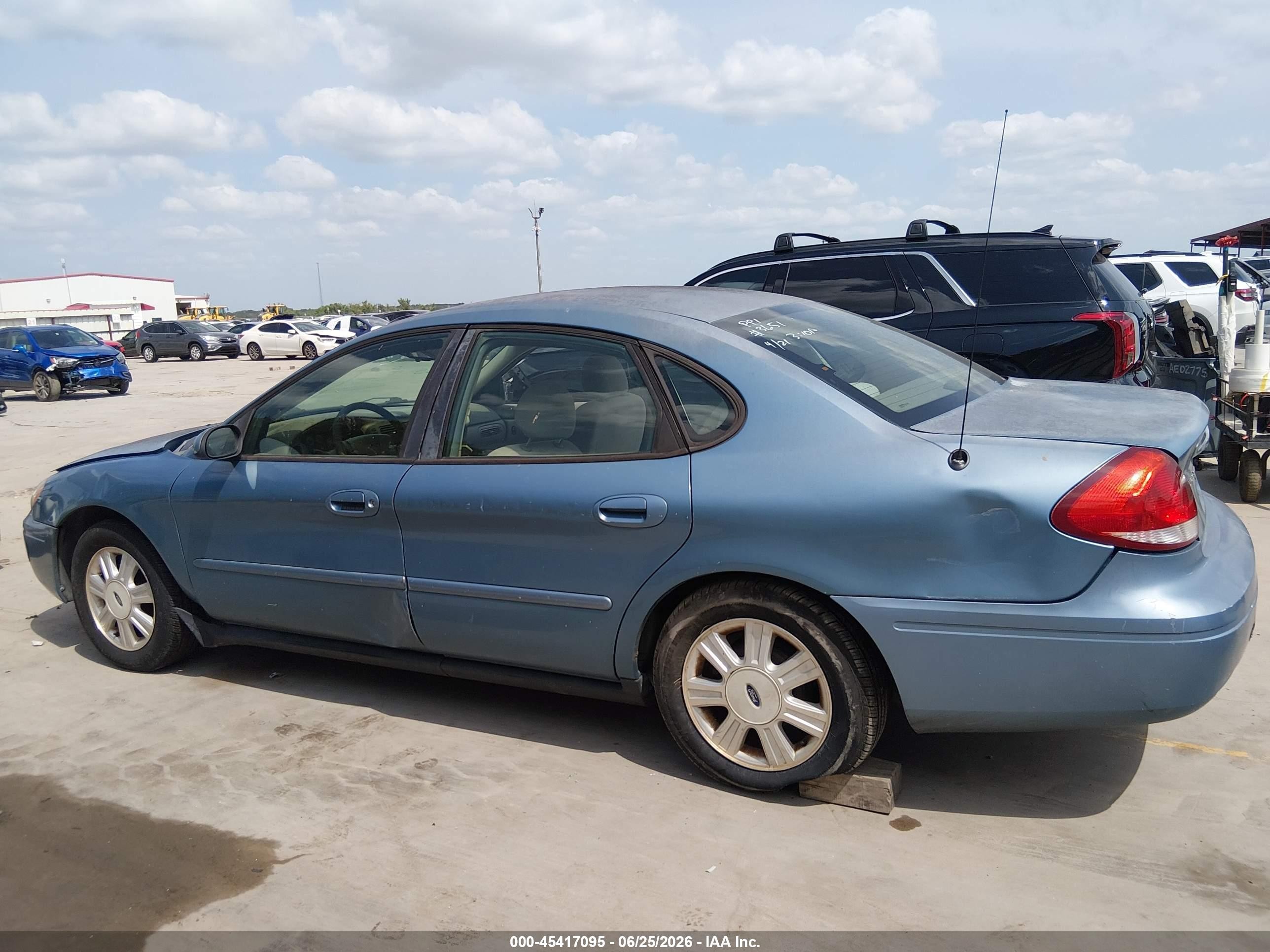 2007 Ford Taurus Sel Light Blue vin: 1FAFP56U97A180389