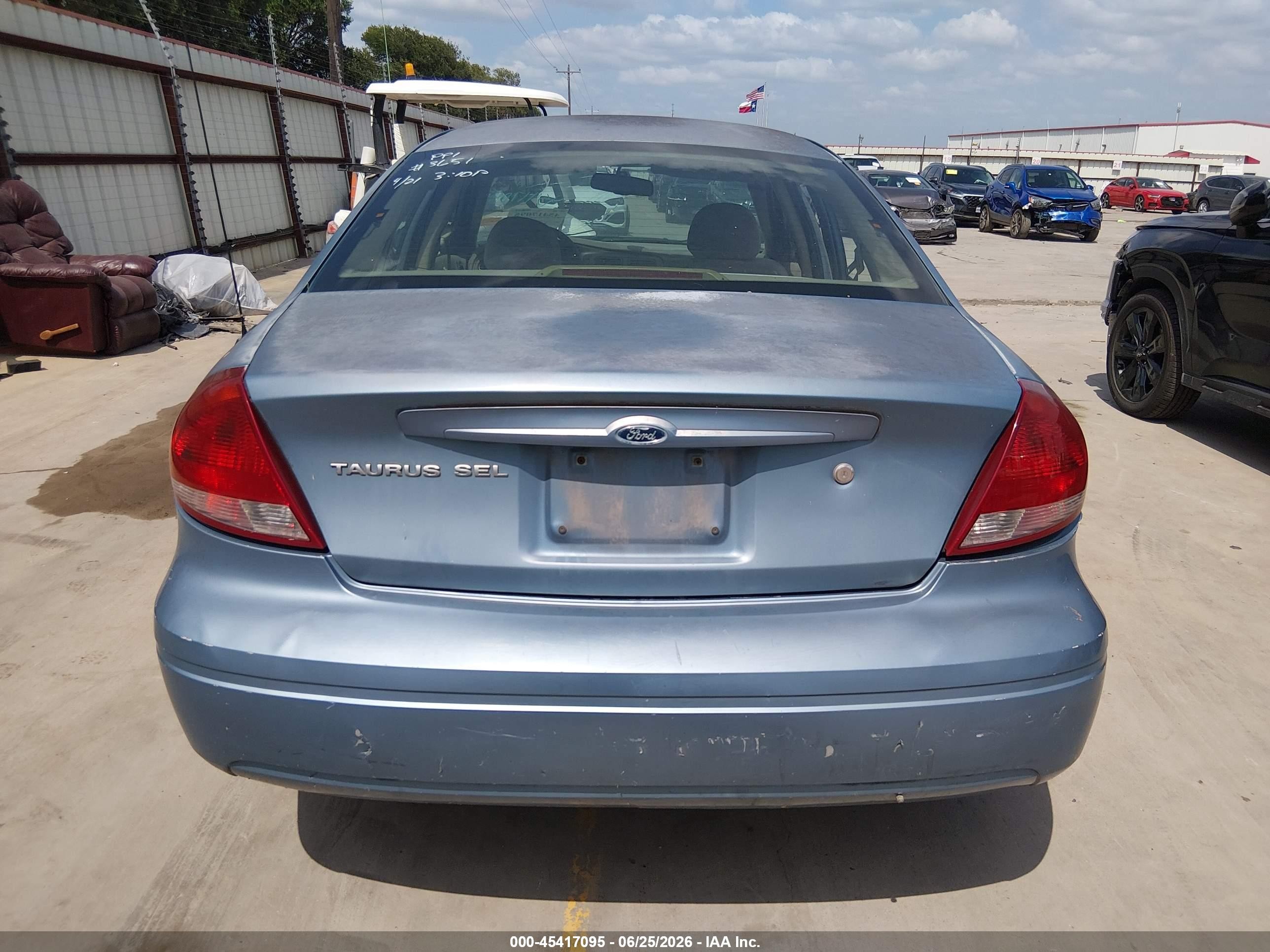 2007 Ford Taurus Sel Light Blue vin: 1FAFP56U97A180389