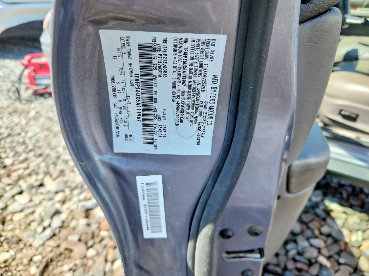 2006 Ford Taurus Sel Серебряный vin: 1FAFP56UX6A111967