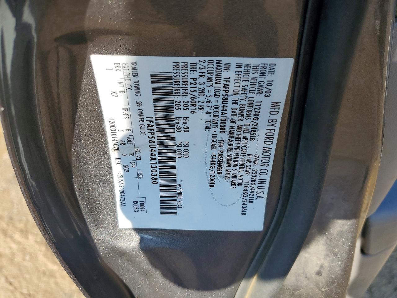 2004 Ford Taurus Se Gray vin: 1FAFP58U44A130380
