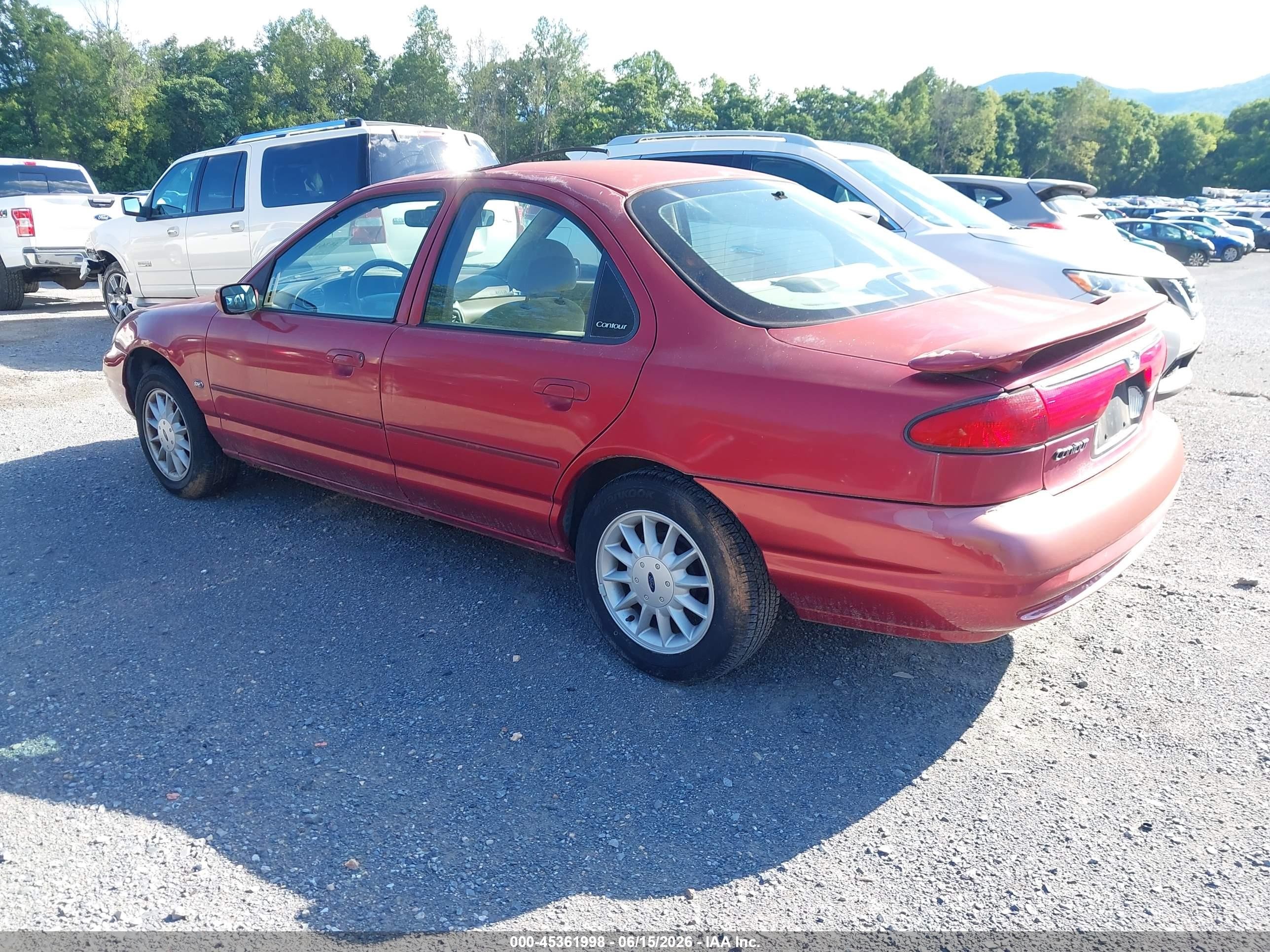 1998 Ford Contour Lx/sport/se Red vin: 1FAFP6632WK237313
