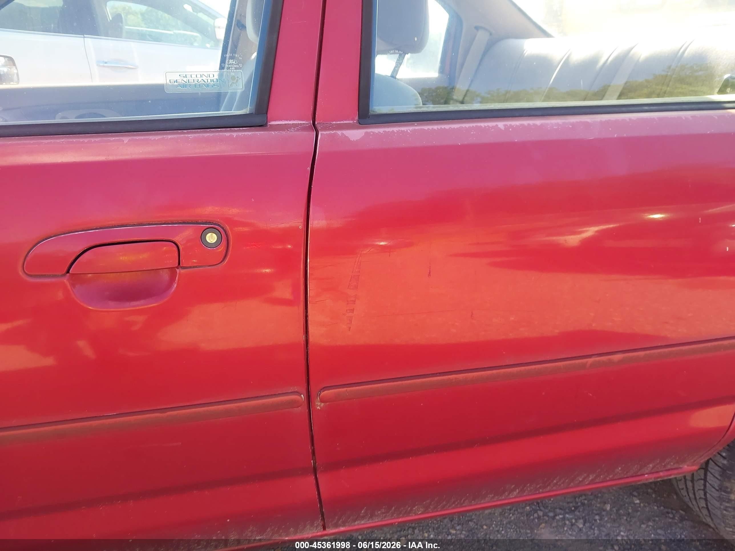 1998 Ford Contour Lx/sport/se Red vin: 1FAFP6632WK237313