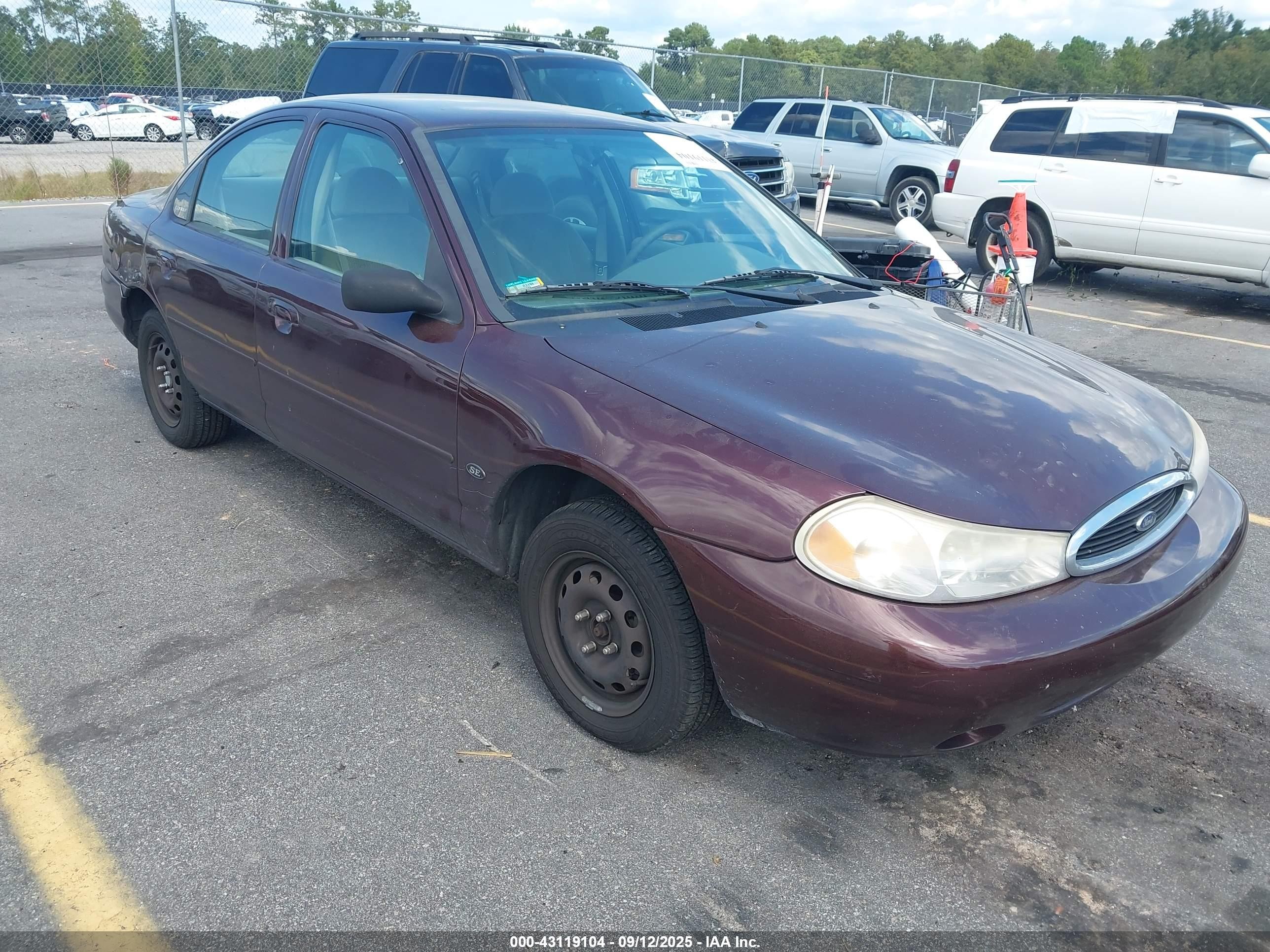 2000 Ford Contour Se Fleet Maroon vin: 1FAFP6633YK127289