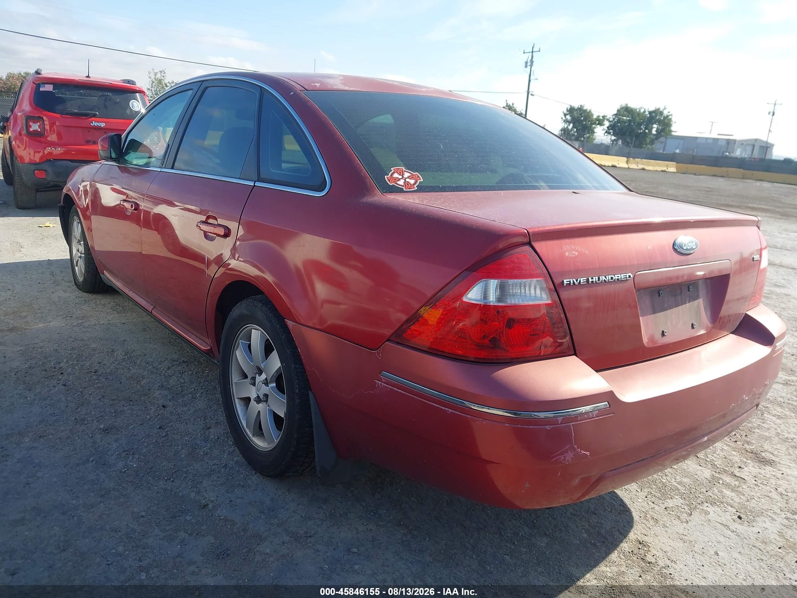 2006 Ford Five Hundred Sel Red vin: 1FAHP24136G172719