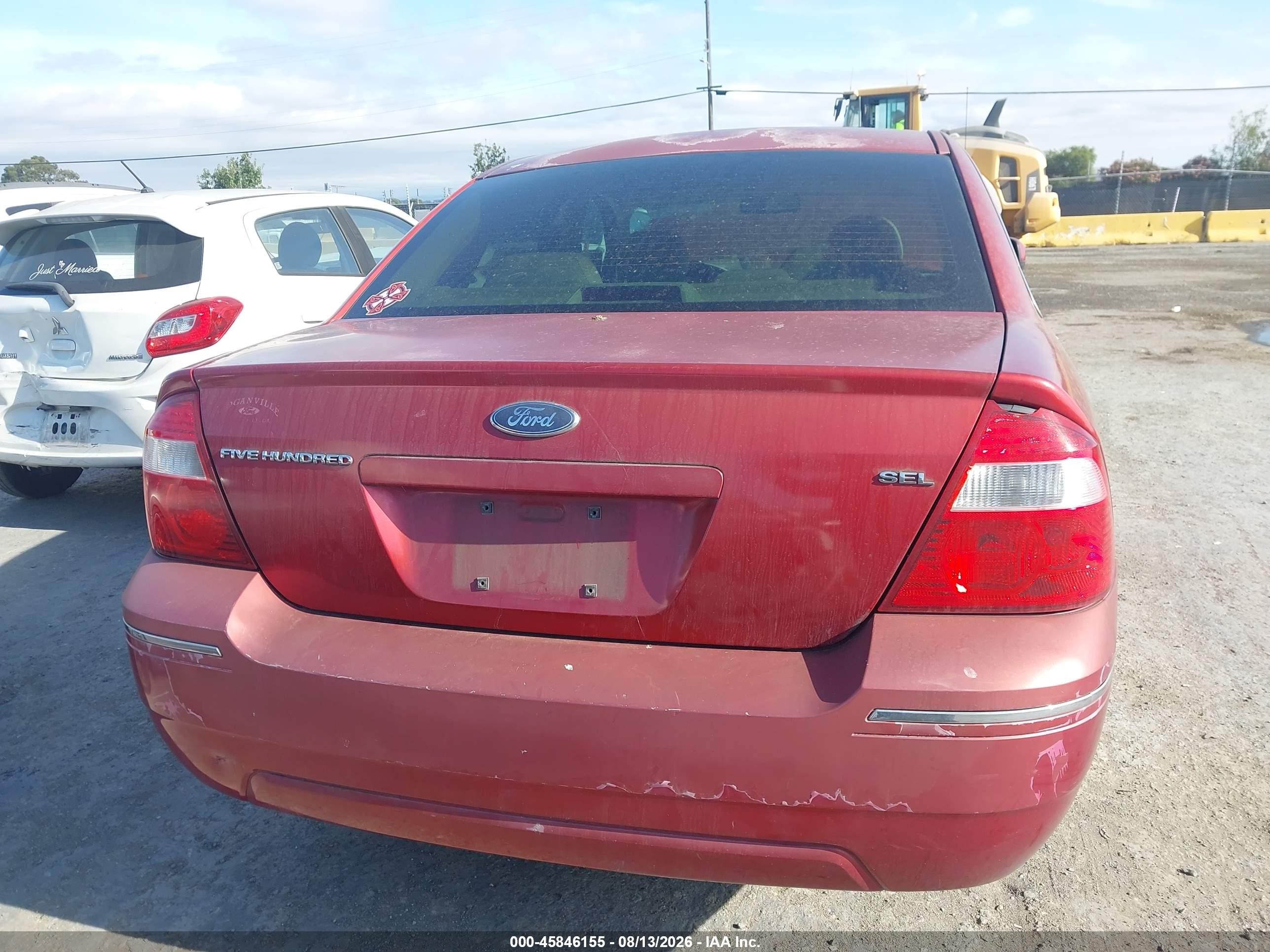 2006 Ford Five Hundred Sel Red vin: 1FAHP24136G172719