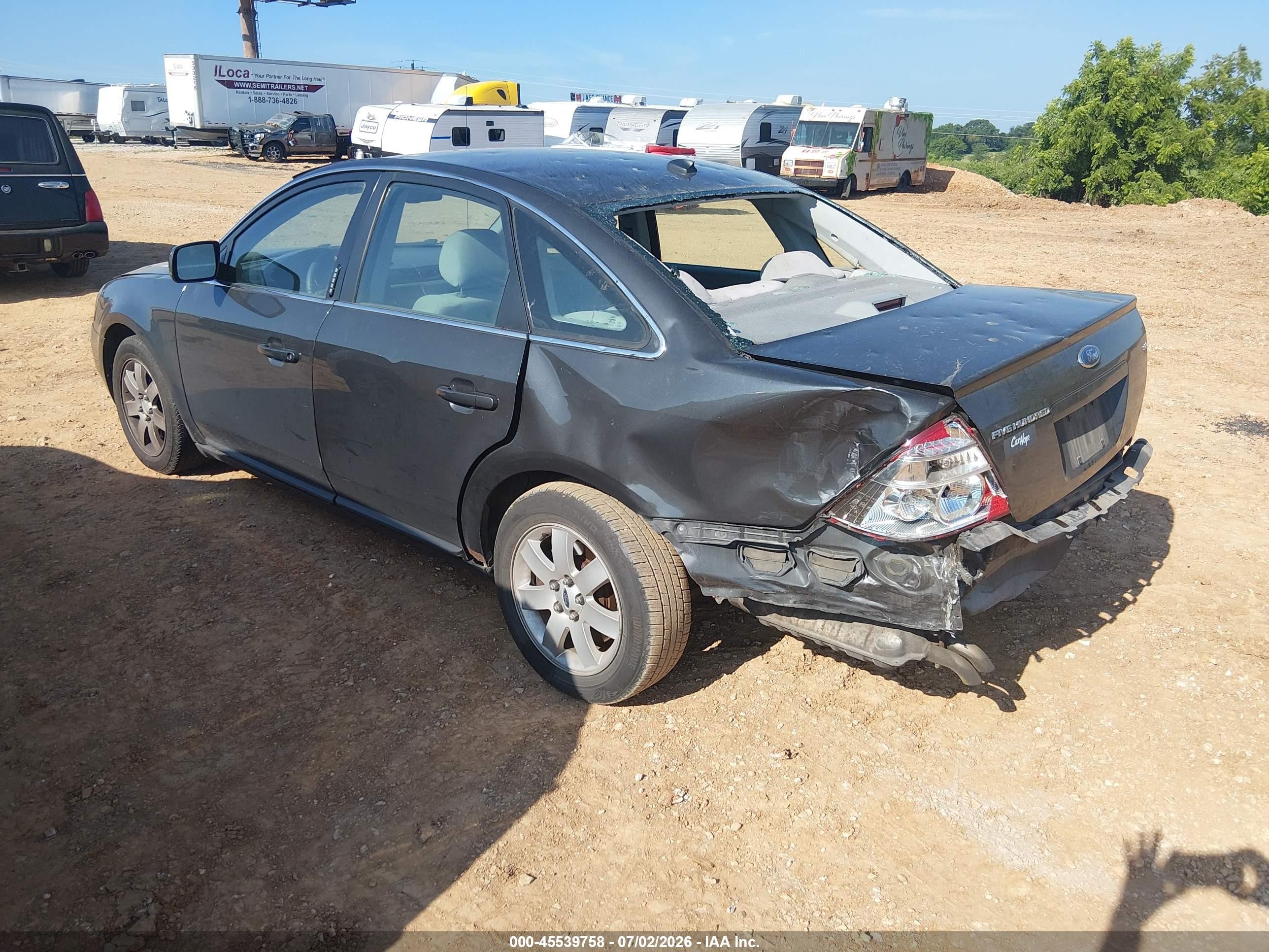 2007 Ford Five Hundred Sel Серый vin: 1FAHP24167G136556