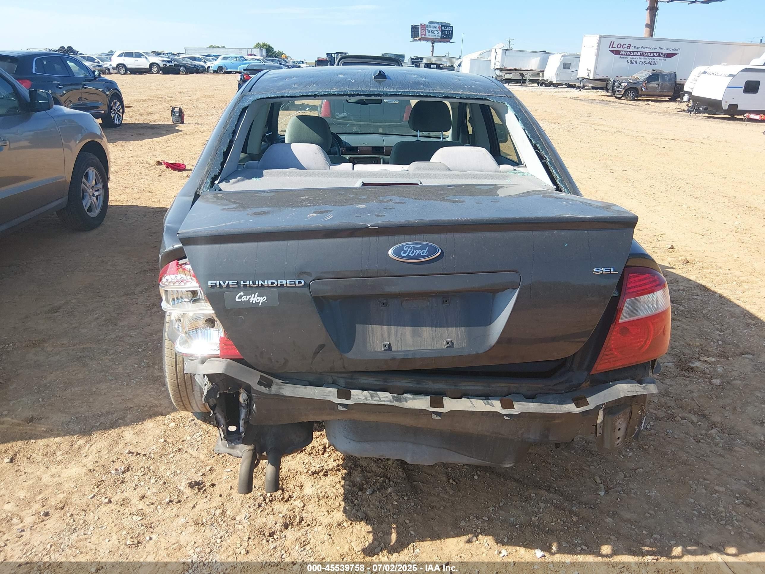 2007 Ford Five Hundred Sel Серый vin: 1FAHP24167G136556