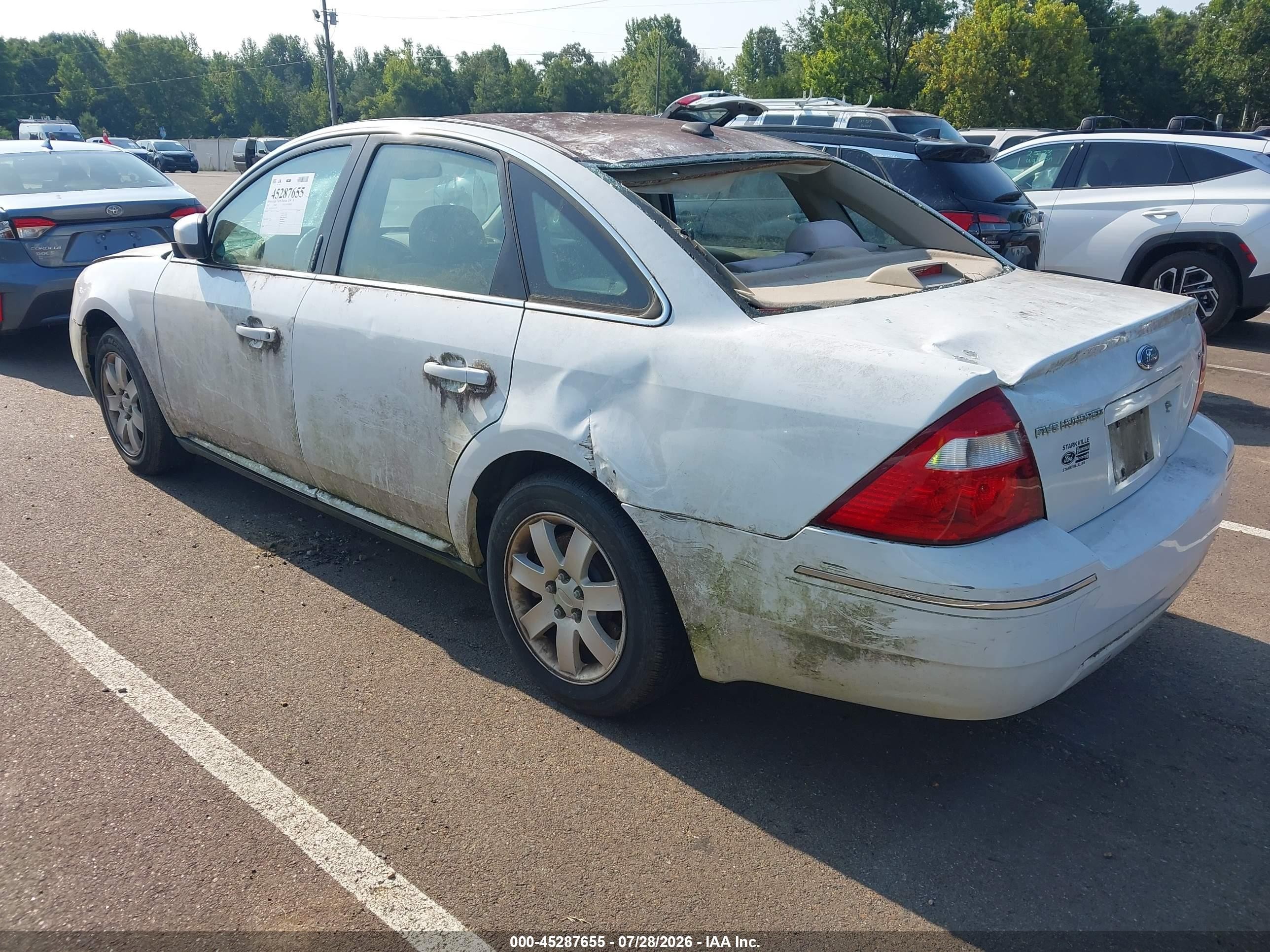 2007 Ford Five Hundred Sel White vin: 1FAHP24197G123218