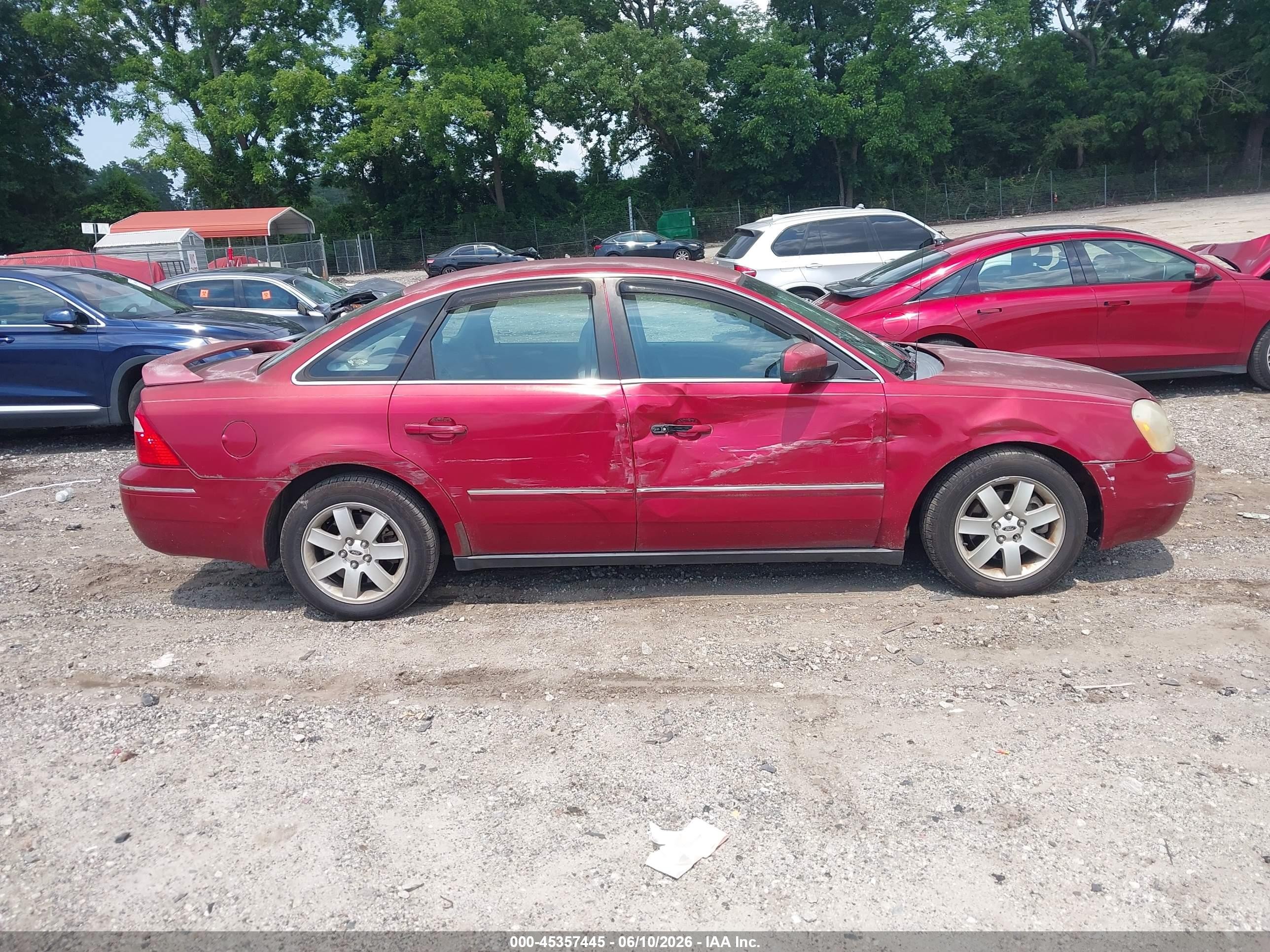 2006 Ford Five Hundred Sel Red vin: 1FAHP241X6G116518