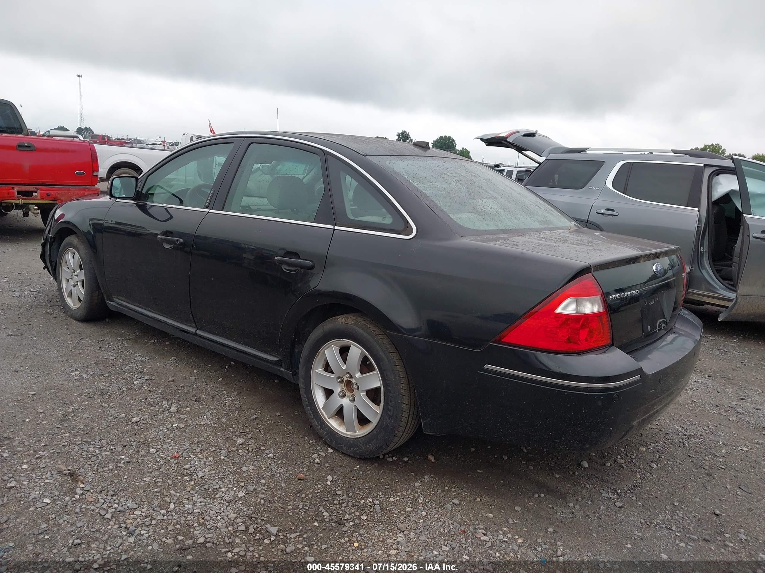 2007 Ford Five Hundred Sel Black vin: 1FAHP241X7G134986