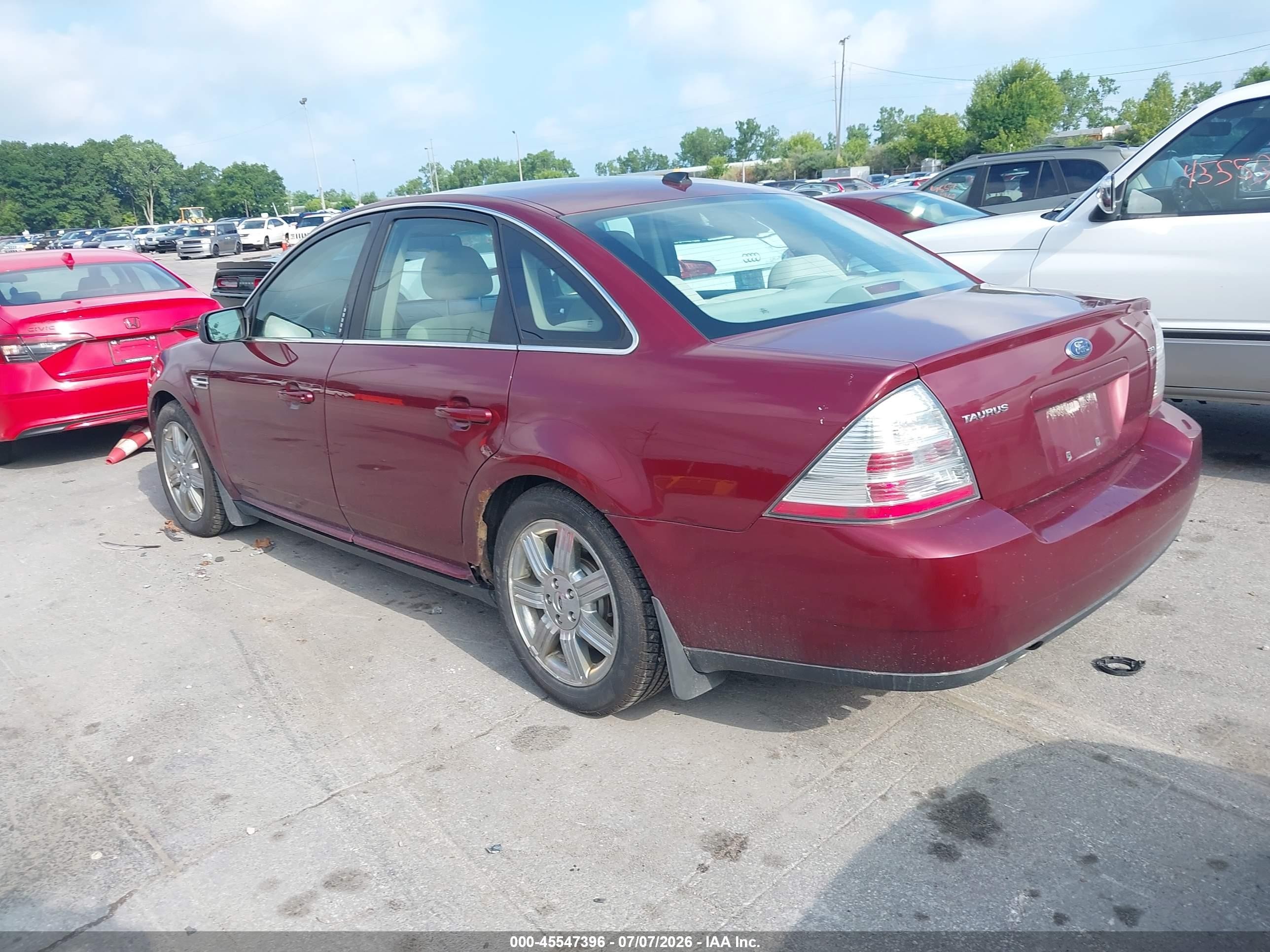 2008 Ford Taurus Sel Burgundy vin: 1FAHP24W18G119239