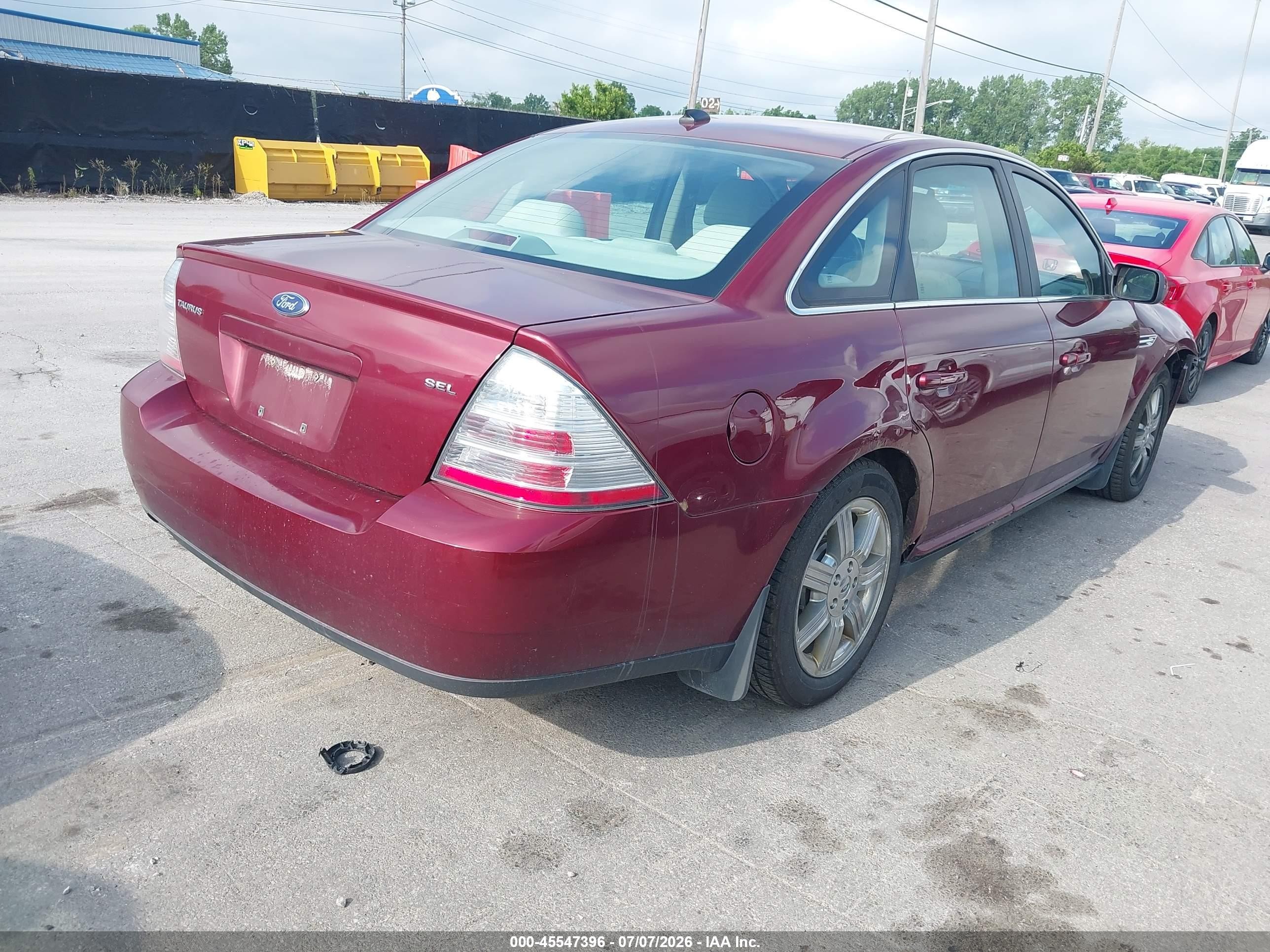 2008 Ford Taurus Sel Burgundy vin: 1FAHP24W18G119239