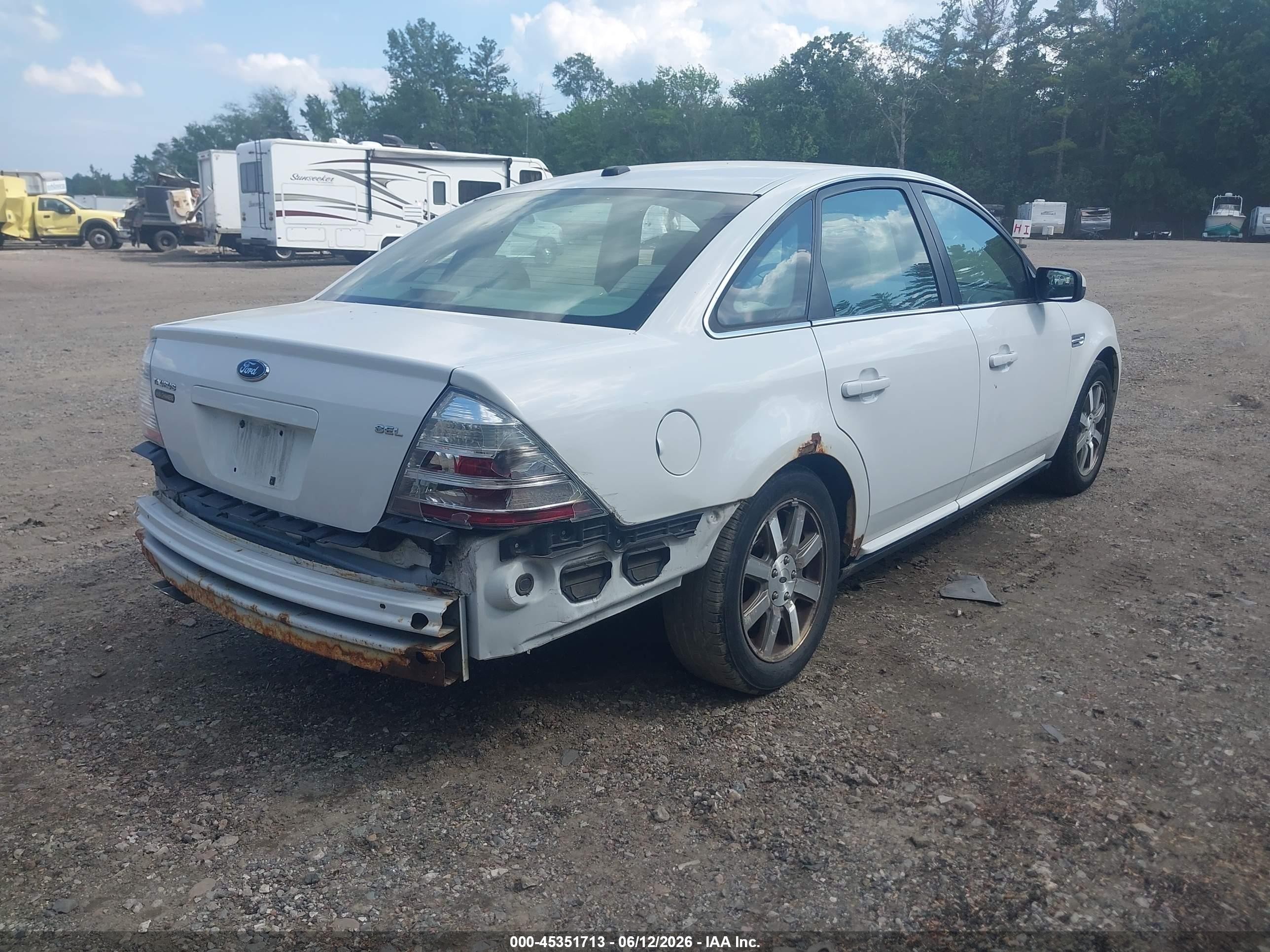 2008 Ford Taurus Sel White vin: 1FAHP24W48G178382