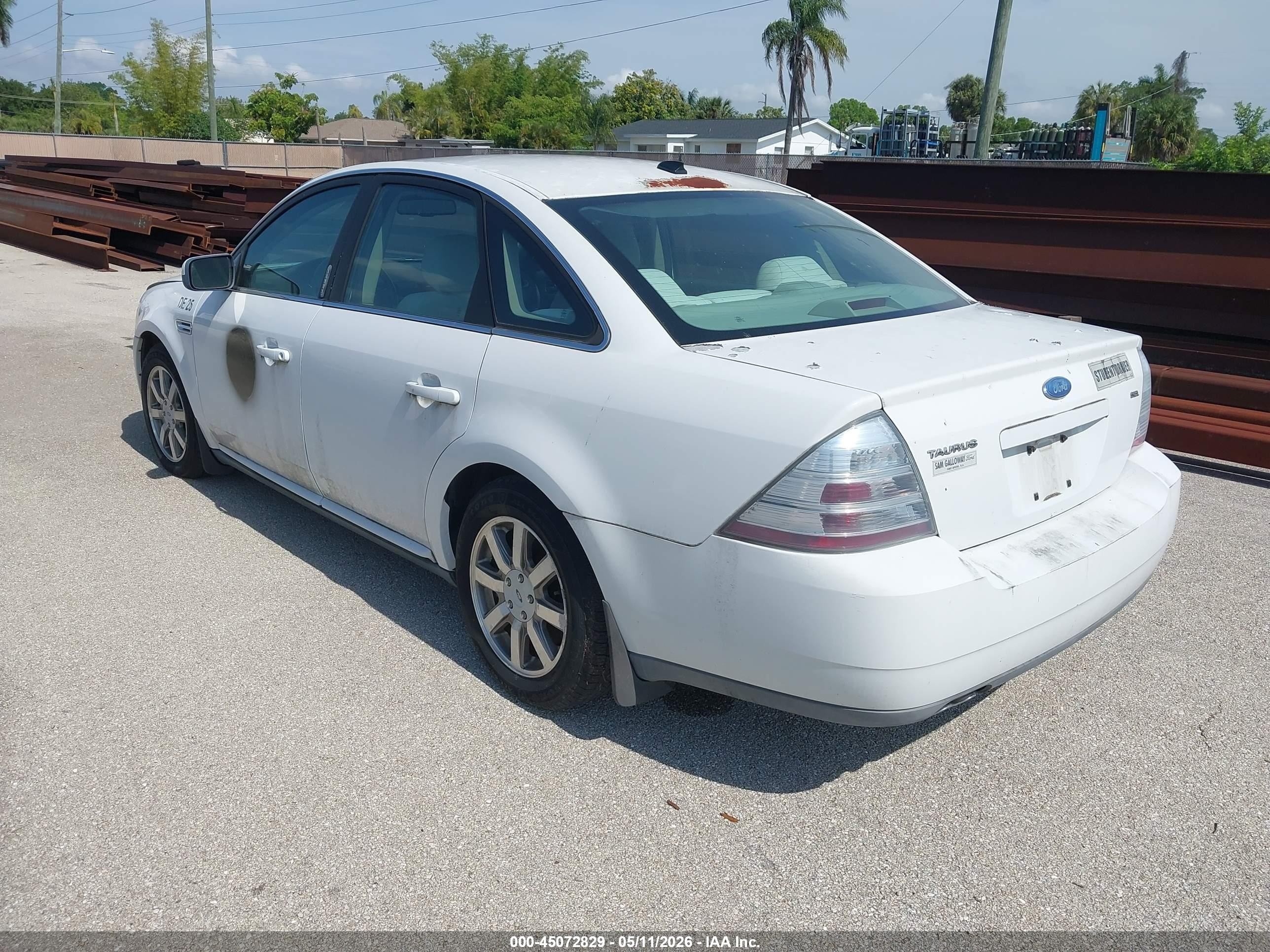 2008 Ford Taurus Sel White vin: 1FAHP24W68G122024